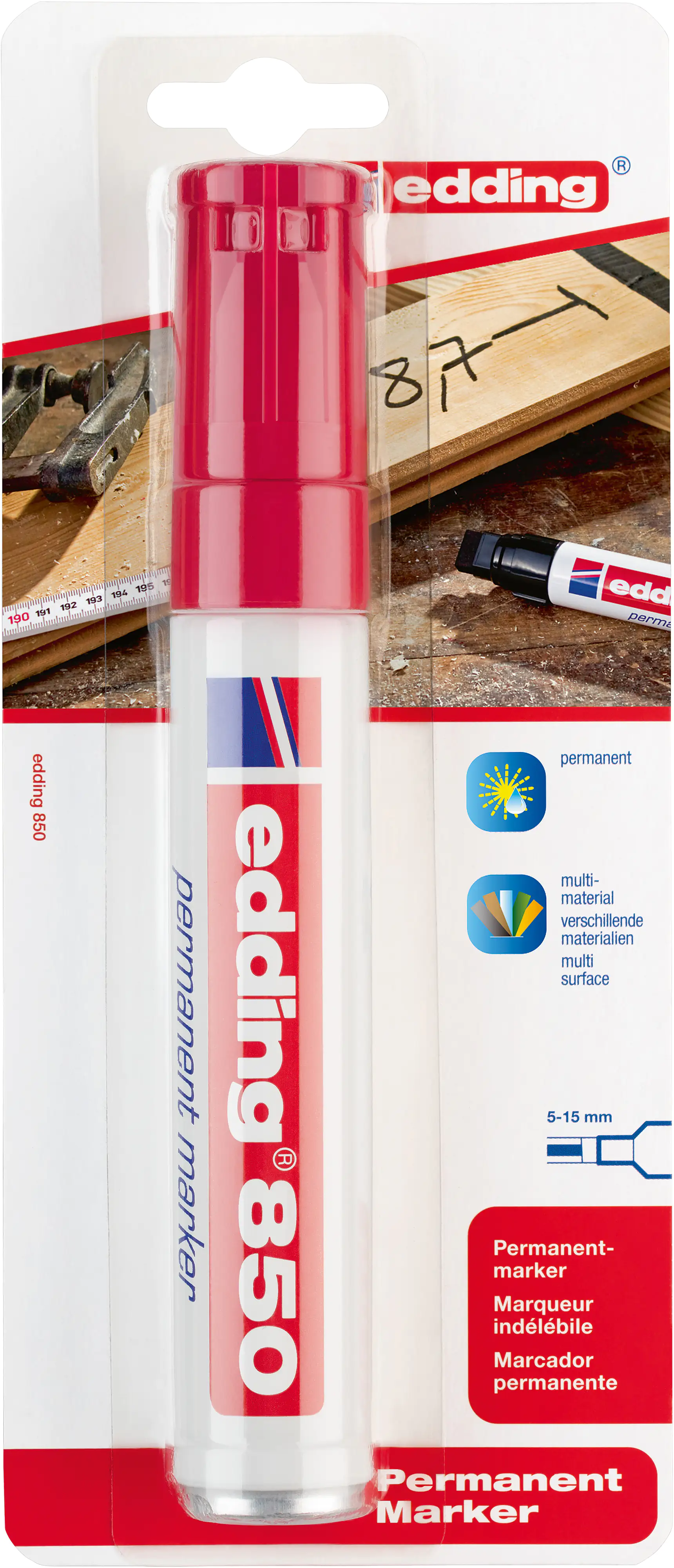 edding 850 permanent marker rot 5 - 15 mm