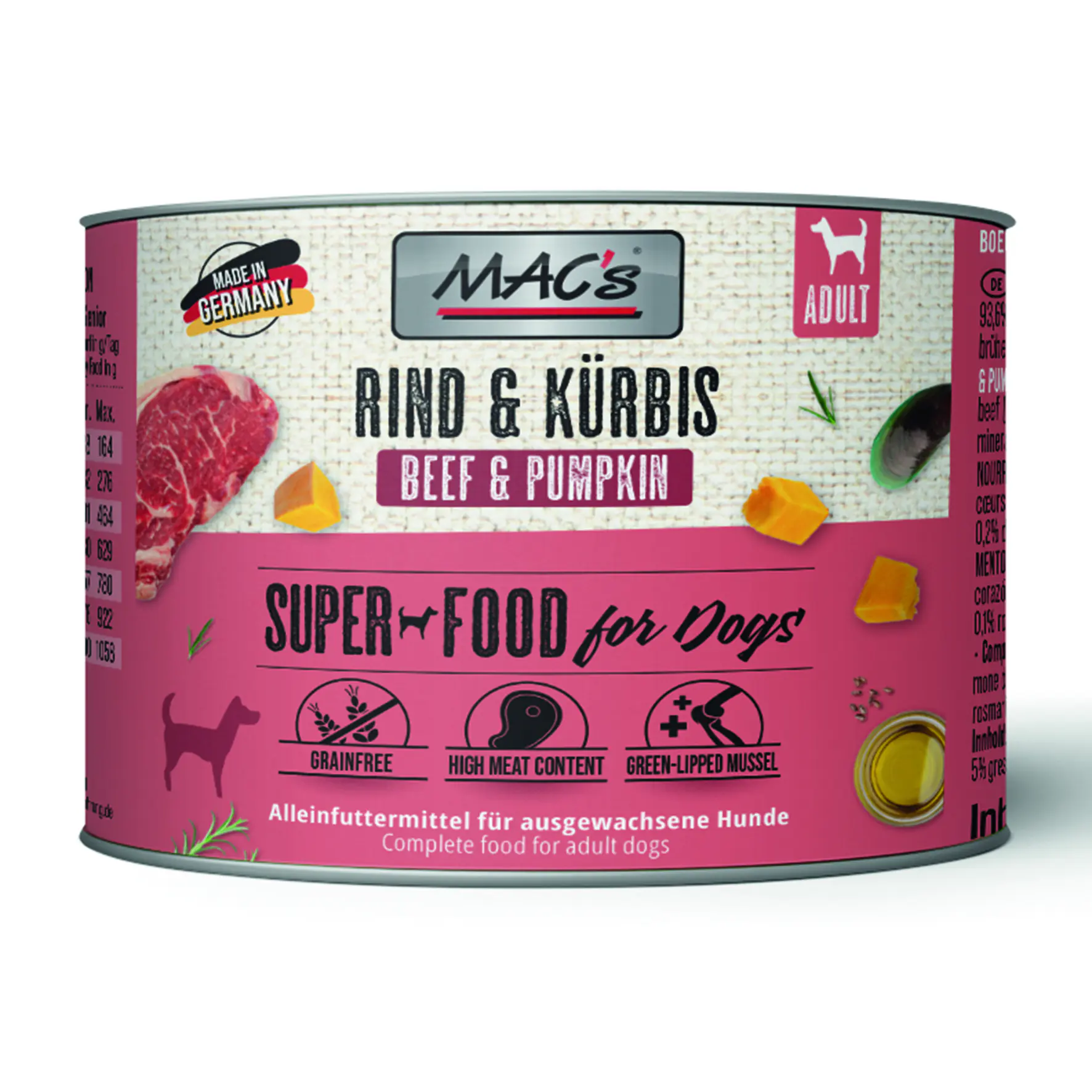 Macs Dog Hundenassfutter Adult getreidefrei 200 g Rind