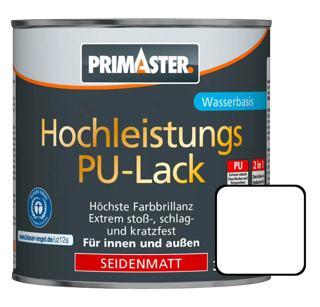 Primaster PU-Lack RAL 9010 125 ml weiß seidenmatt
