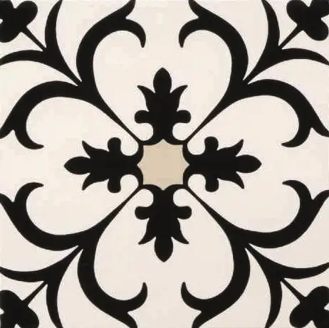 Bodenfliese Feinsteinzeug Malaga 13,9 x 13,9 cm schwarz-beige