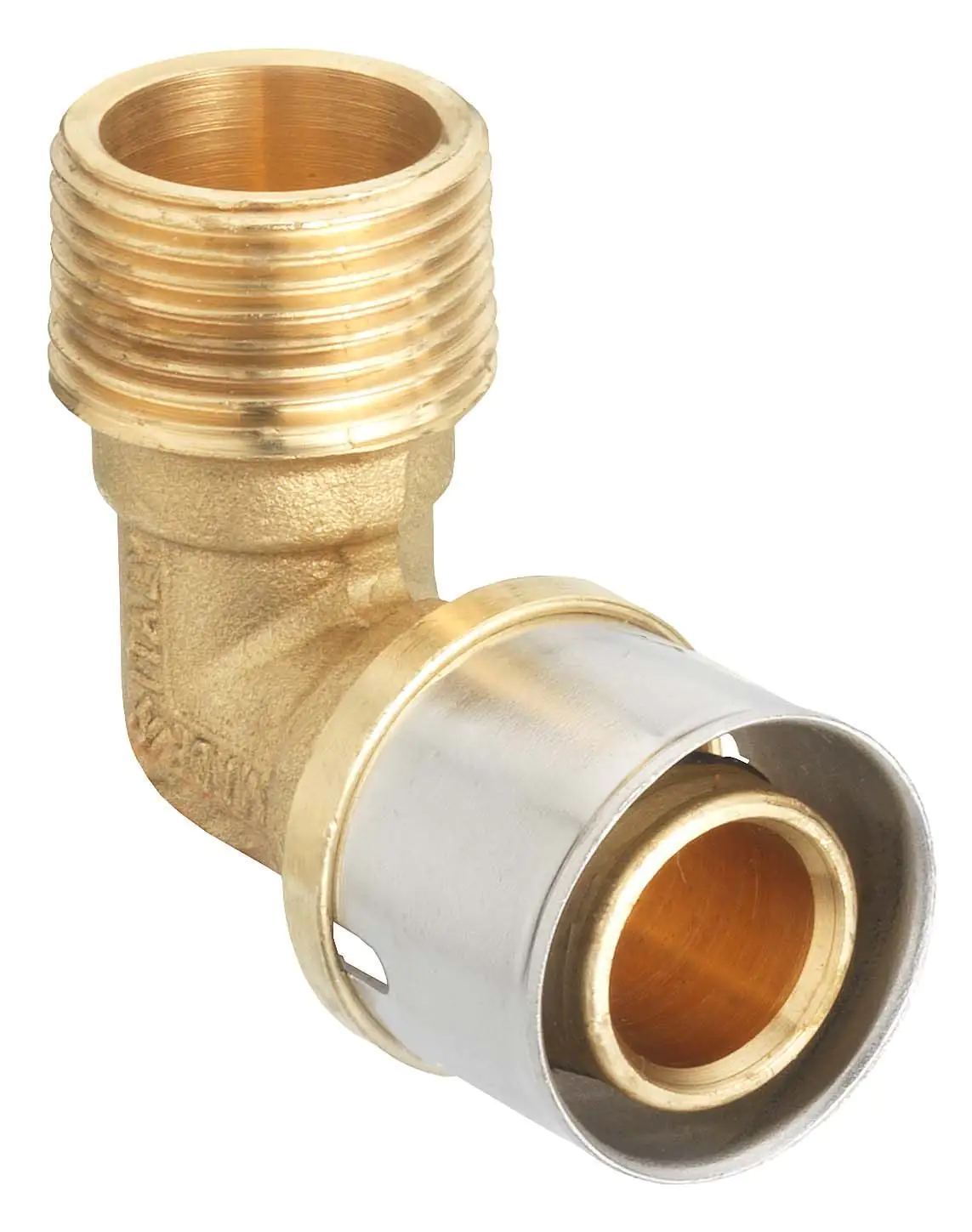 Cornat Press-Winkel 90° komplett Messing/Edelstahl, ø 20 mm, 1/2" AG