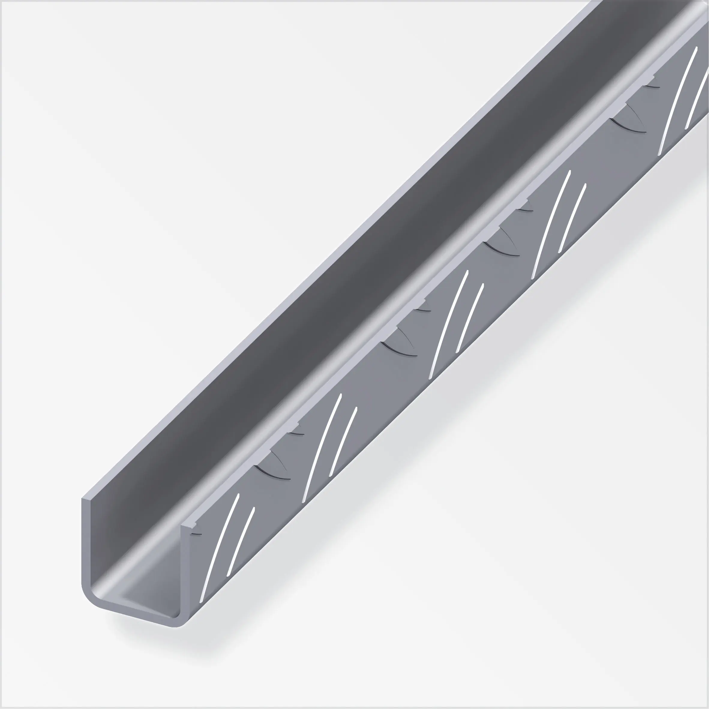 alfer Quadrat-U 1 m, 23.5 mm Aluminium roh blank