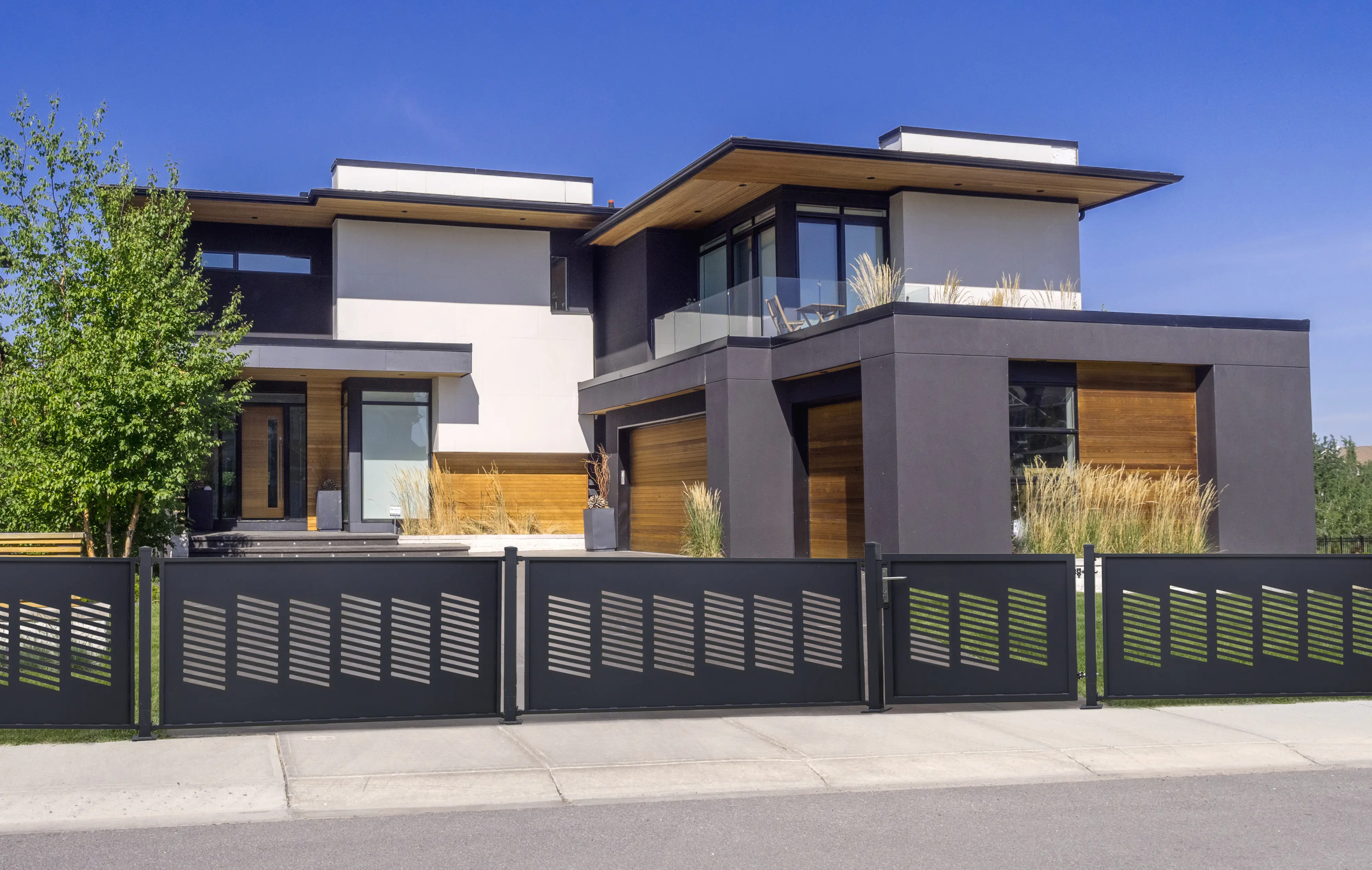 Floraworld Zaunmatte Dekor Stockholm 200 x 100 cm anthrazit