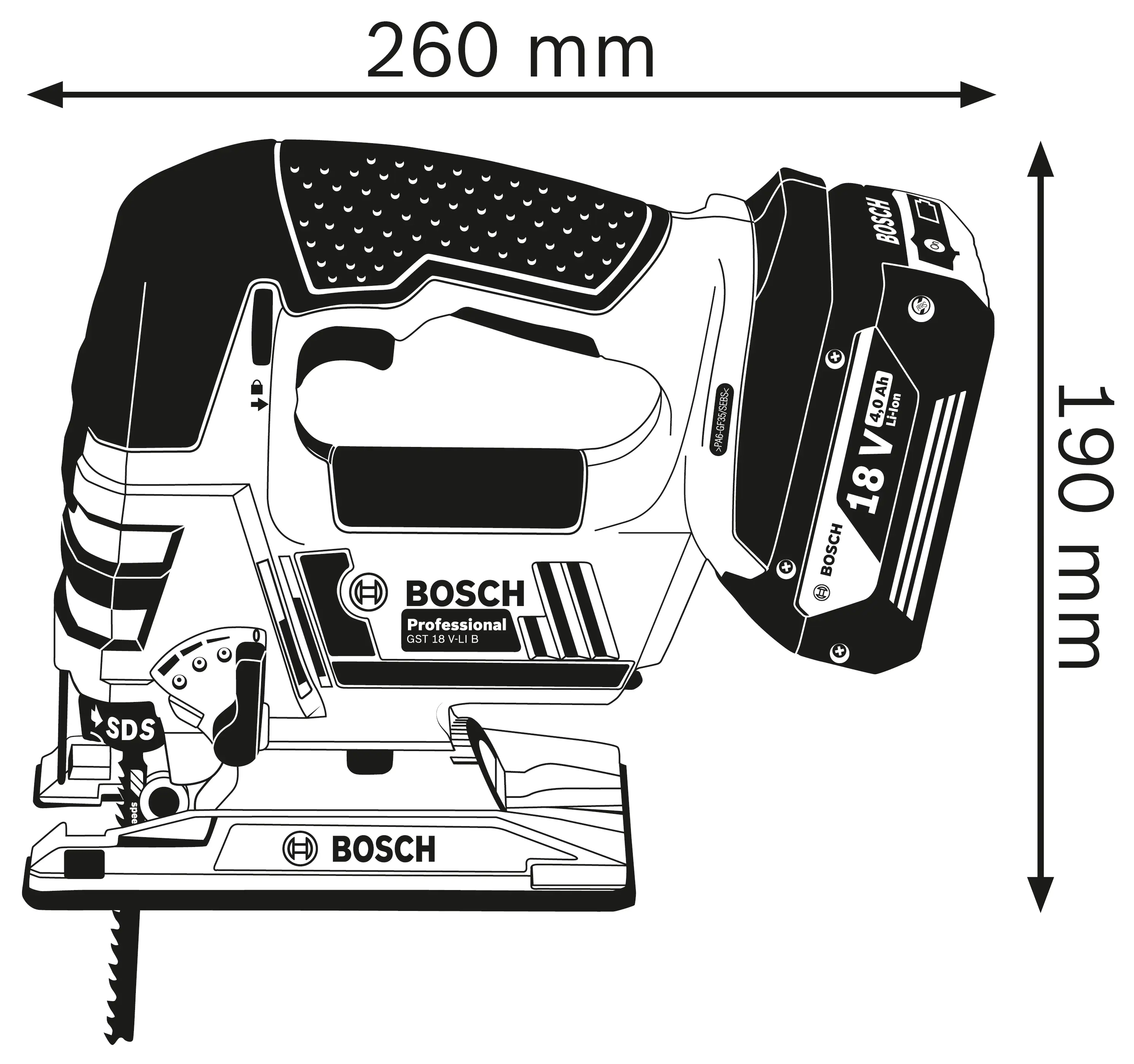 Bosch Professional Akku-Stichsäge GST 18V-LI B inkl. Akku und Ladegerät Bosch Professional Akku-Stichsäge GST 18V-LI B inkl. Akku und Ladegerät