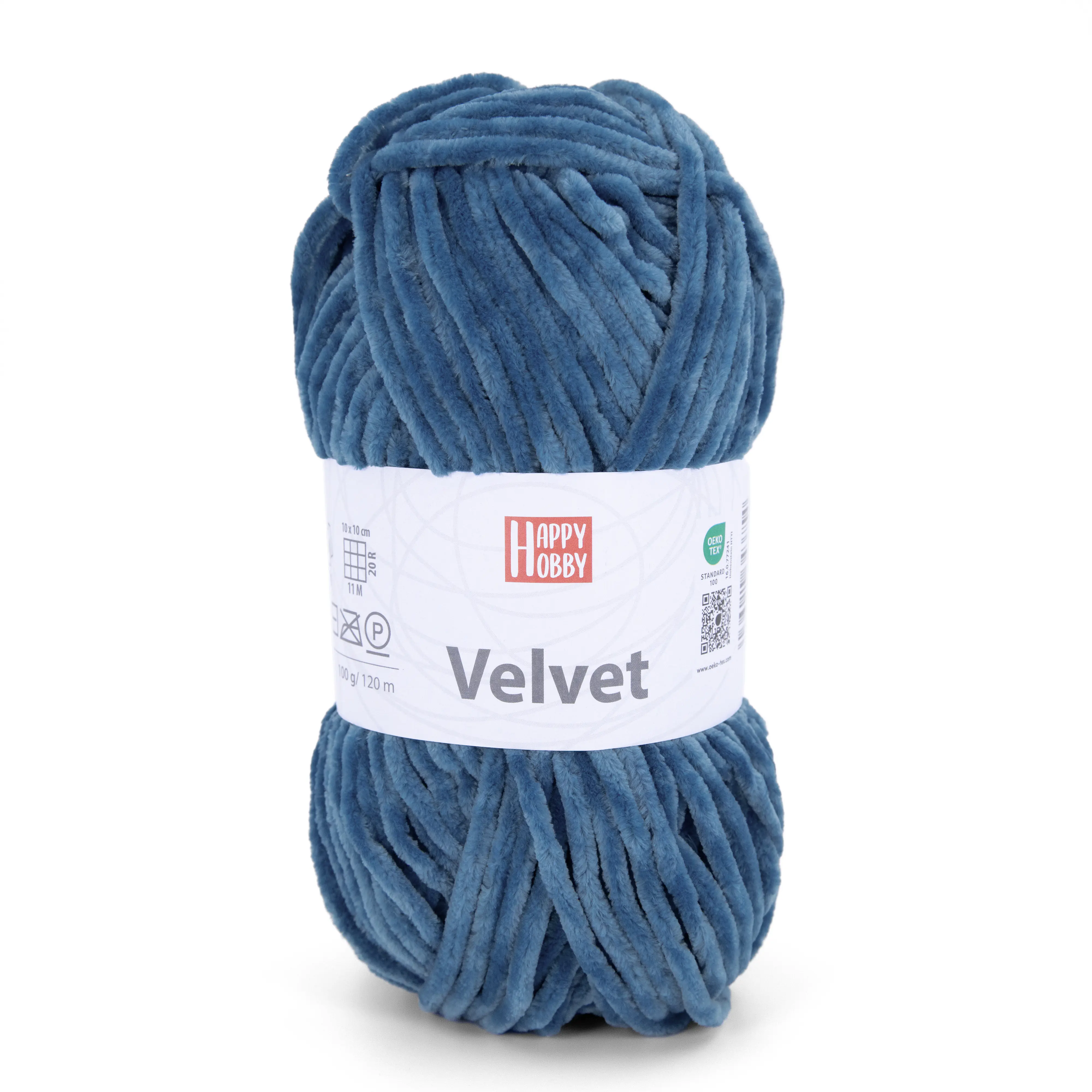 Happy Hobby Wolle Velvet 100 g metallblau