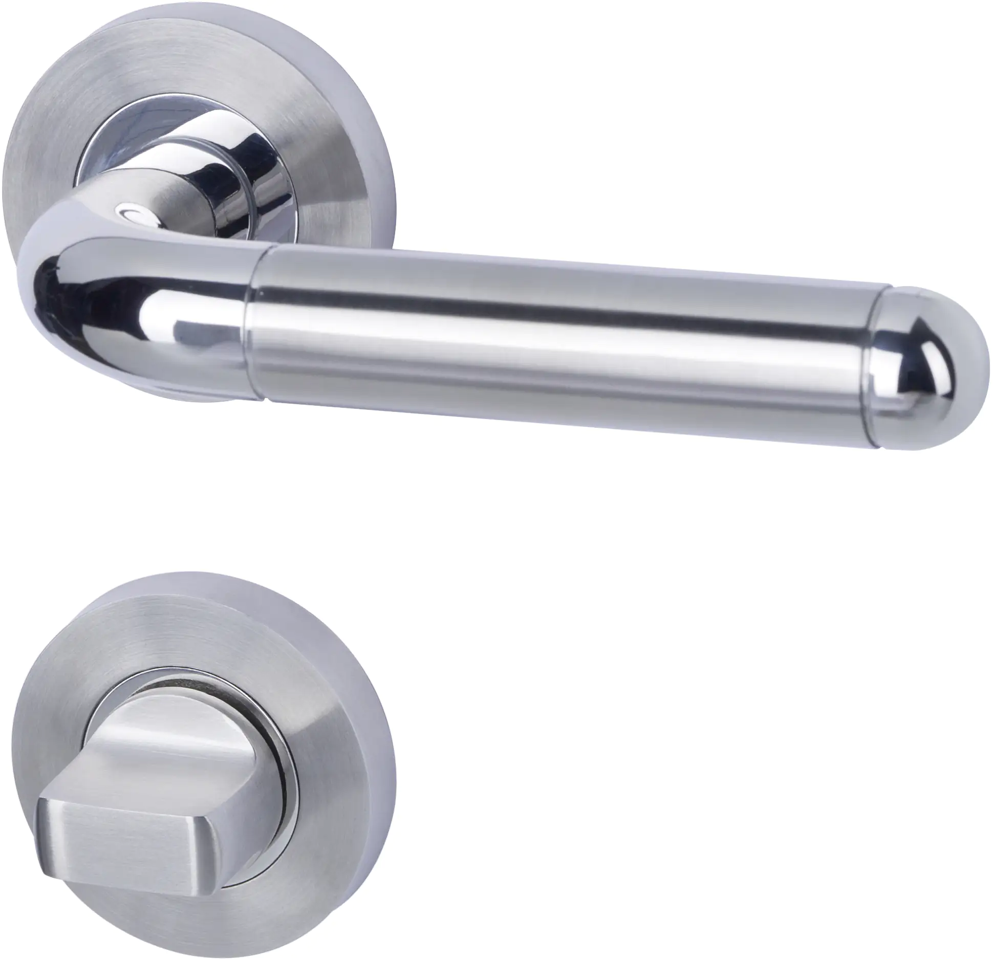 Alpertec WC-Rosettengarnitur Solid 4 Edelstahl silber rund