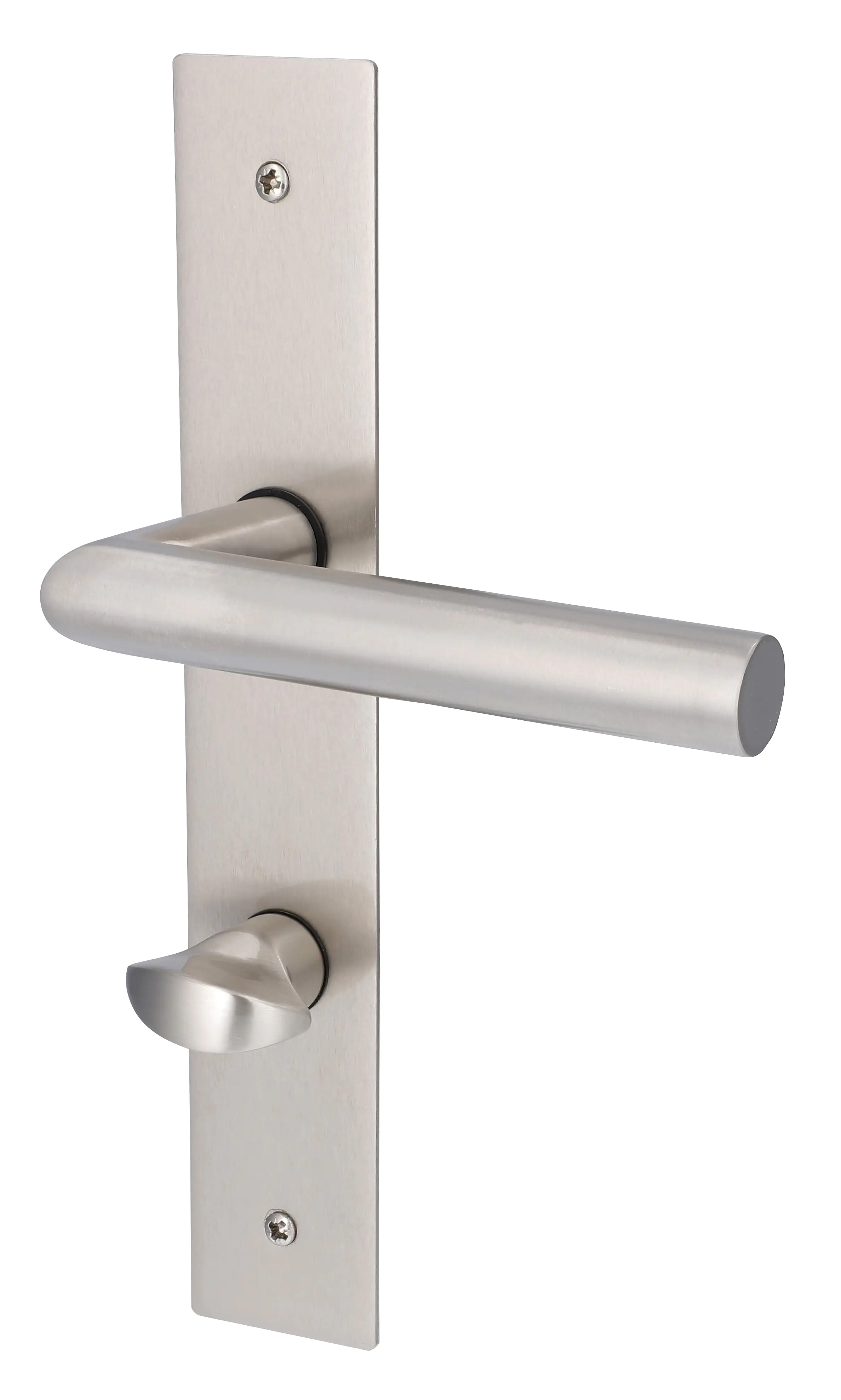 Alpertec WC-Langschildgarnitur Piatto Edelstahl silber eckig