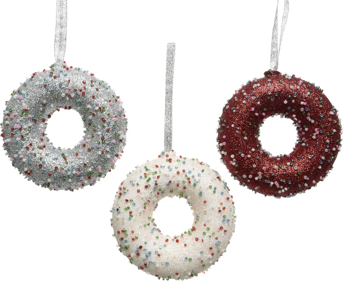 Kaemingk Weihnachtsanhänger Donut mit Perlen Kaemingk Weihnachtsanhänger Donut mit Perlen