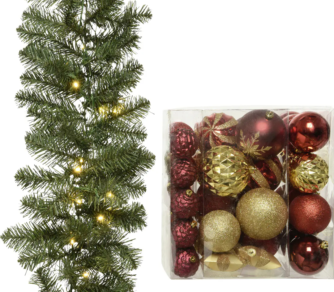 Kaemingk Tannengirlande künstlich beleuchtet 100 Lichter warmweiß Kaemingk Tannengirlande künstlich beleuchtet 100 Lichter warmweiß