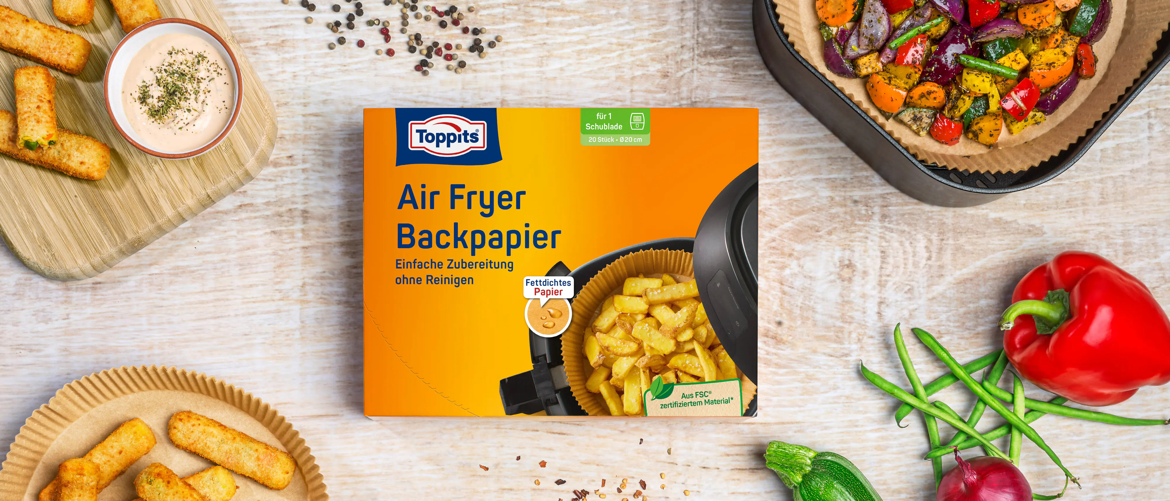 Toppits® Backpapier Air Fryer rund Ø 20 cm