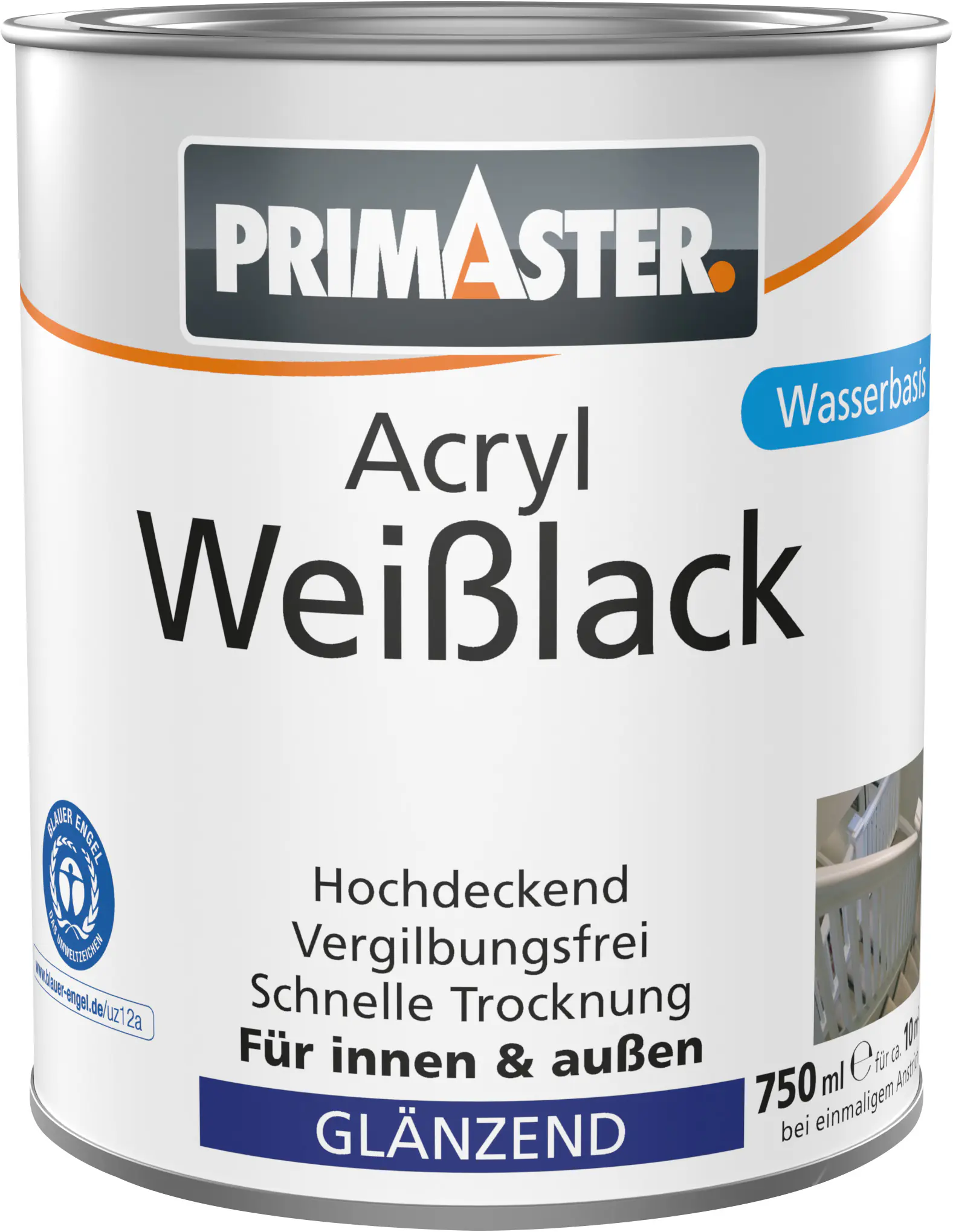 Primaster Acryl Weißlack glänzend 750 ml Primaster Acryl Weißlack glänzend 750 ml