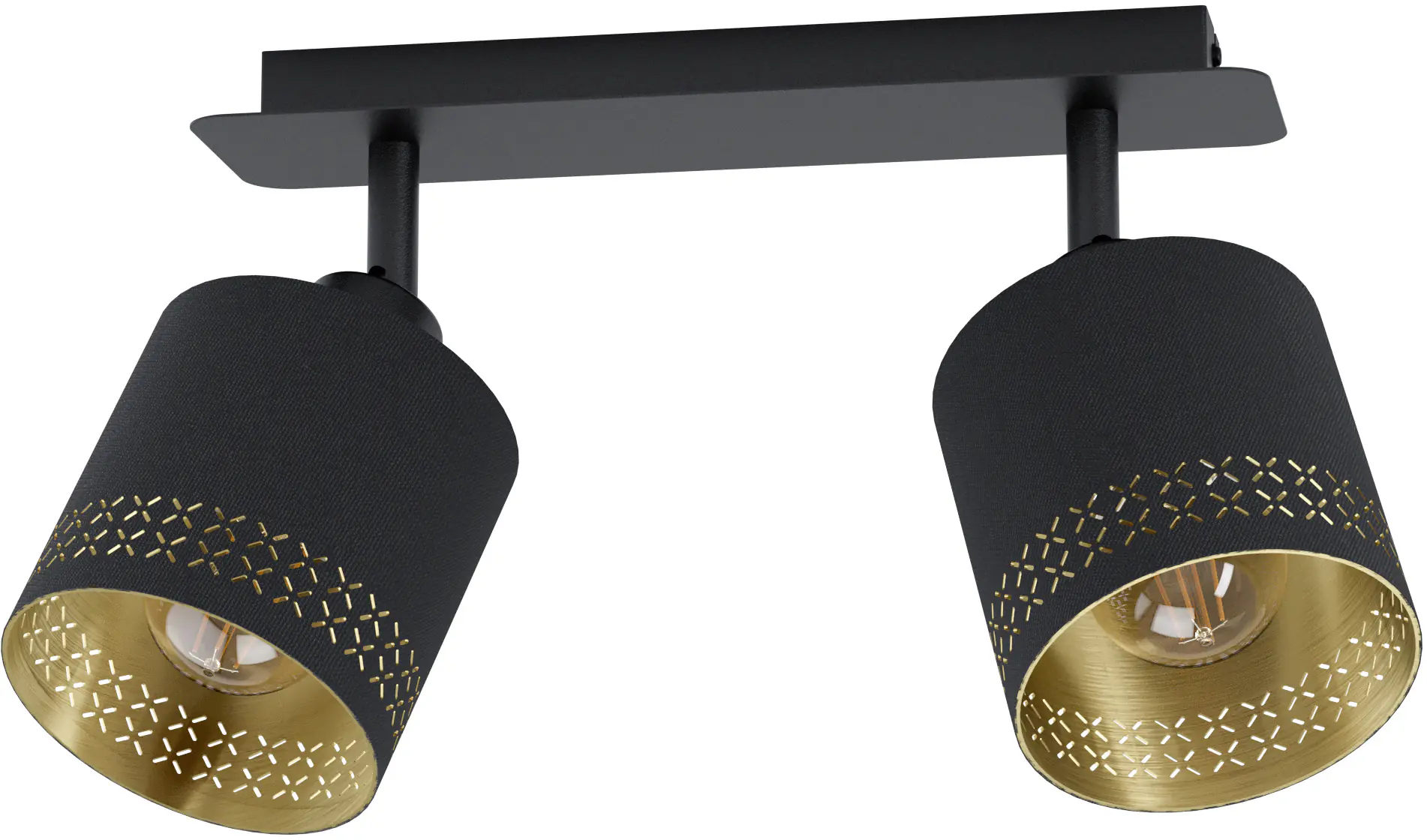Eglo 2er Spot Esteperra schwarz-gold 33,5 x 9 cm E27