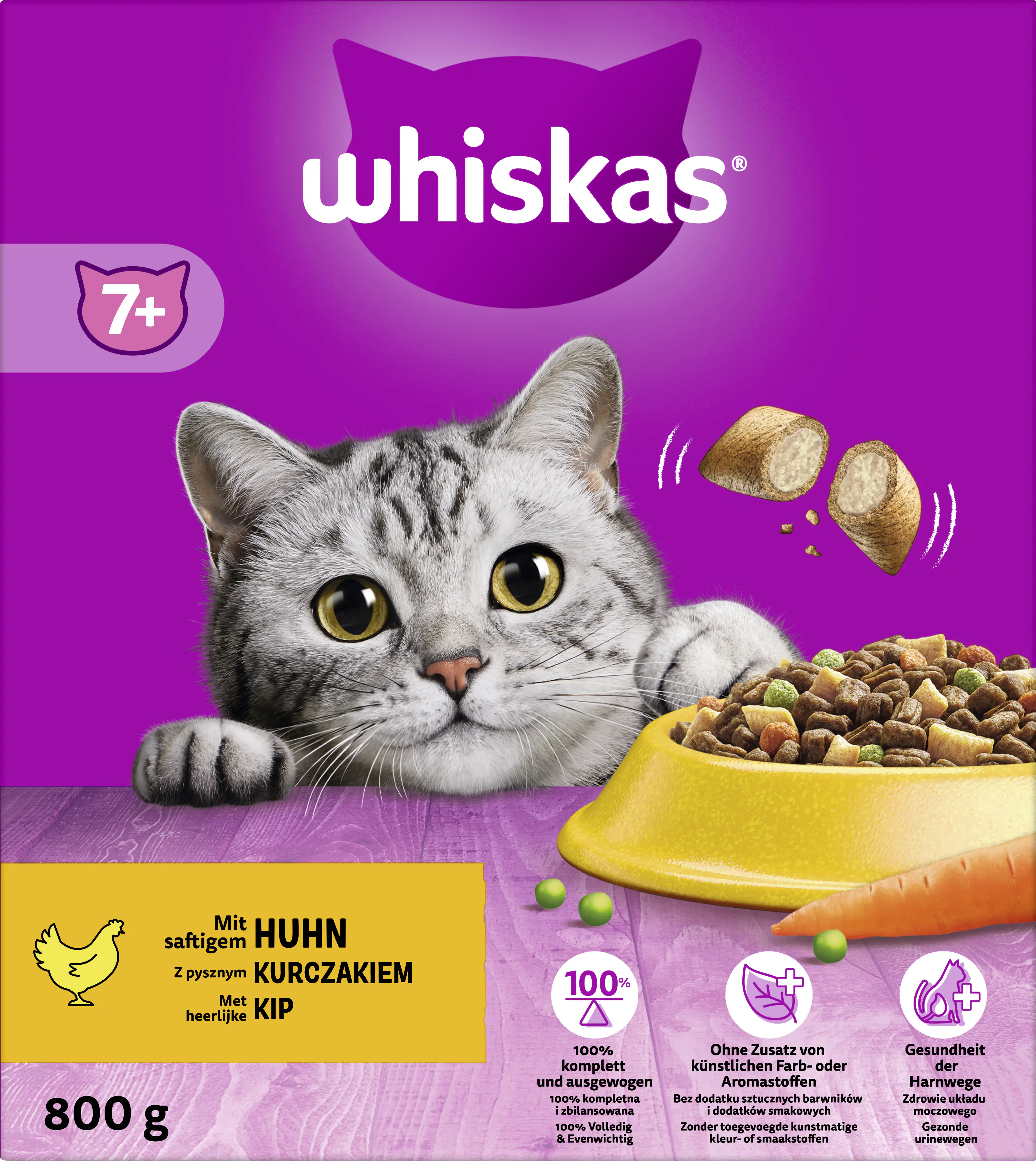 Whiskas Trockenfutter 7+ mit Huhn 800 g