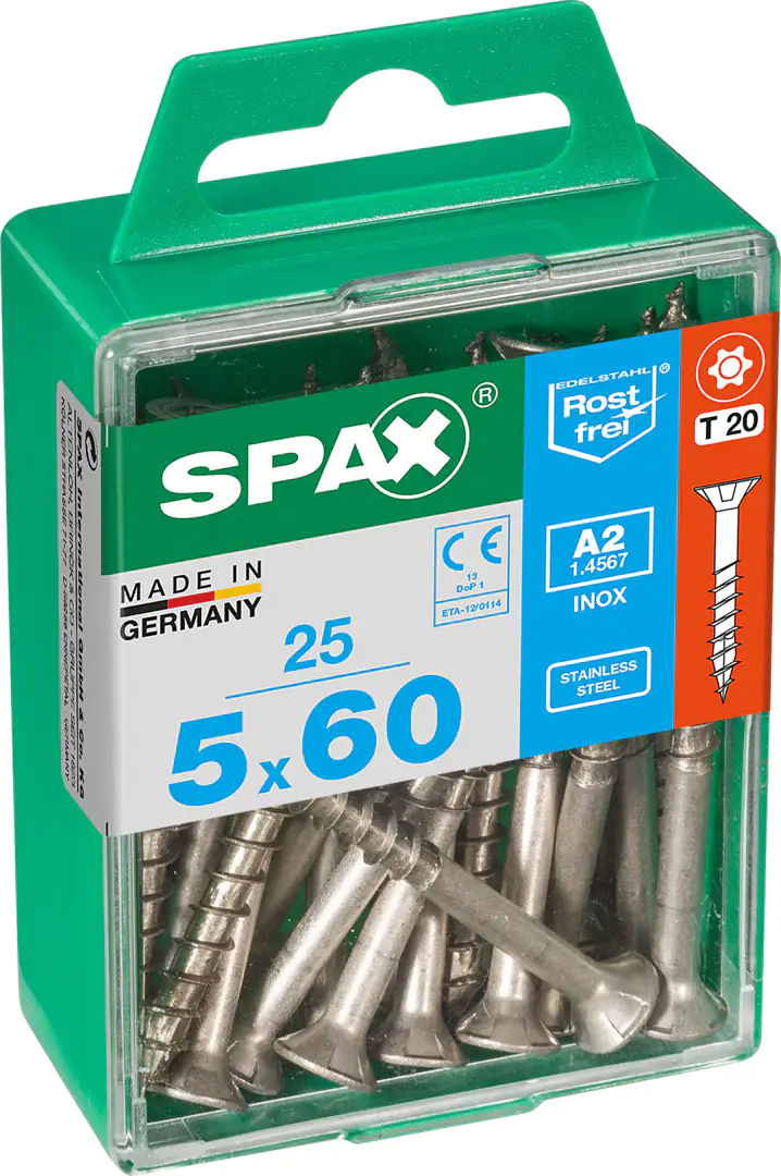 Spax Universalschrauben 5.0 x 60 mm TX 20 Senkkopf - 25 Stk.