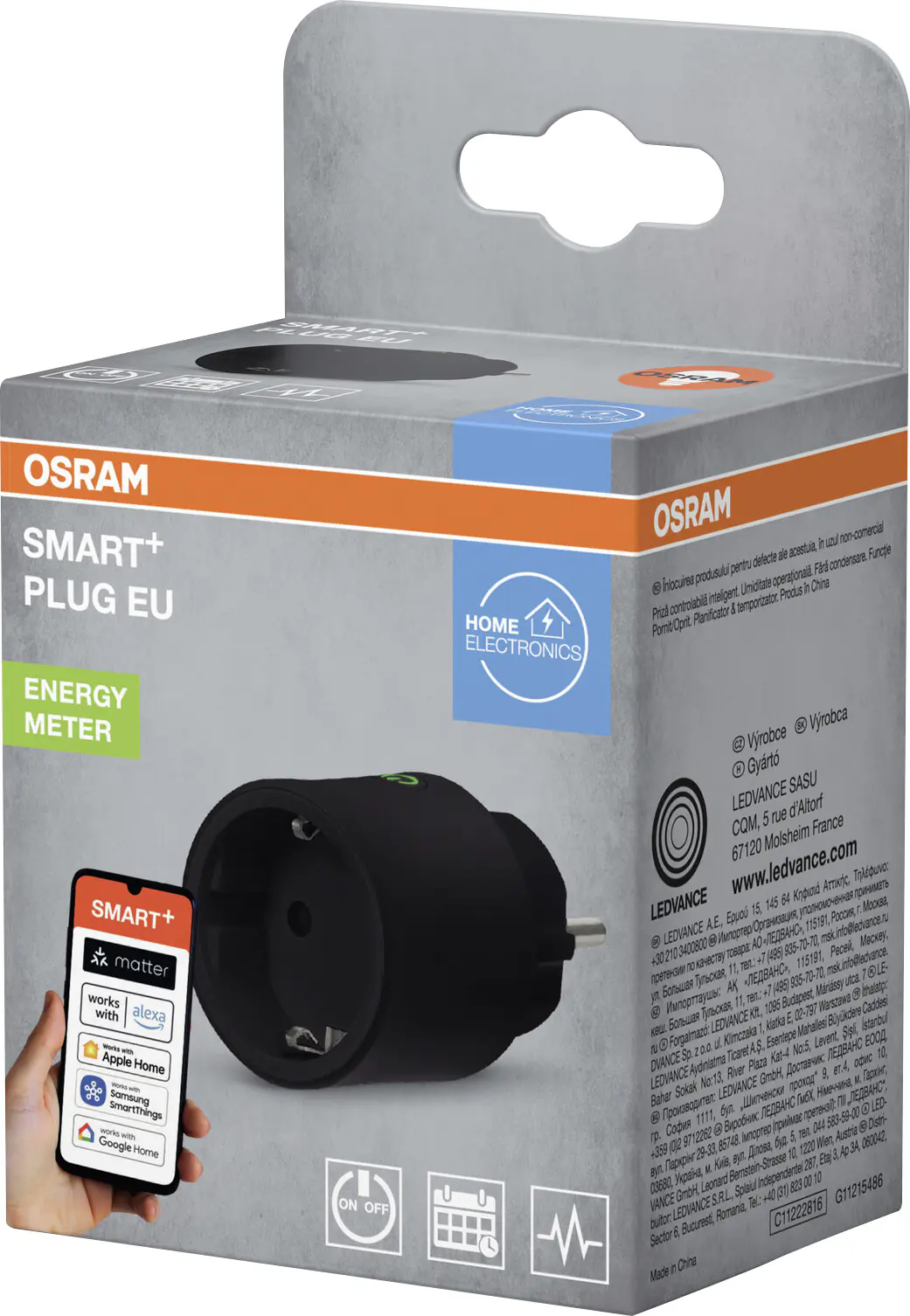 Osram Steckdose SMART+ Matter EU Schwarz