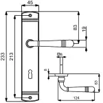 Alpertec BB-Langschildgarnitur Sale Messing edelstahlfarbig abgerundet