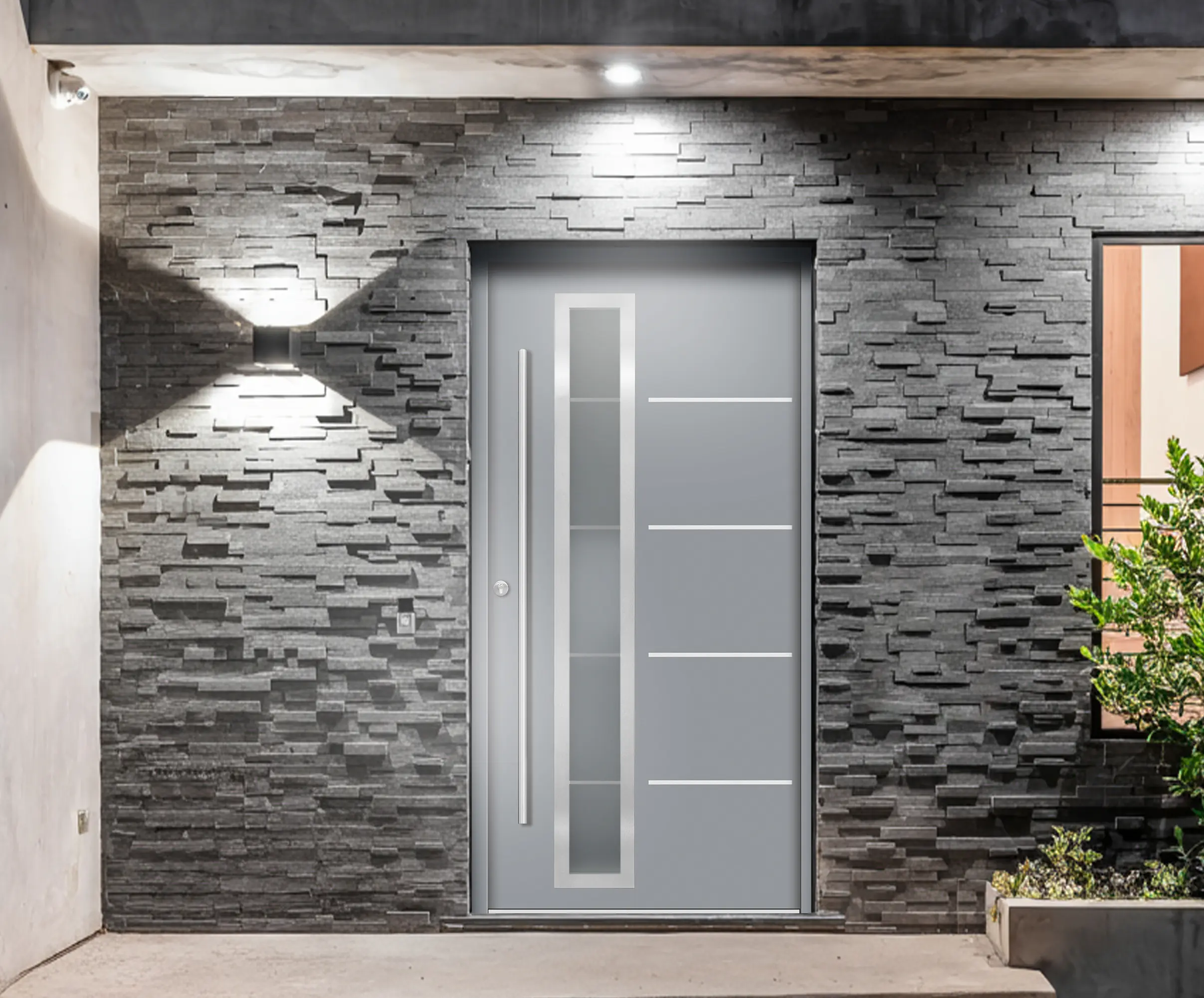 Splendoor Haustür Passivedoor Premium B06 Grau DIN Links 100 x 210 cm