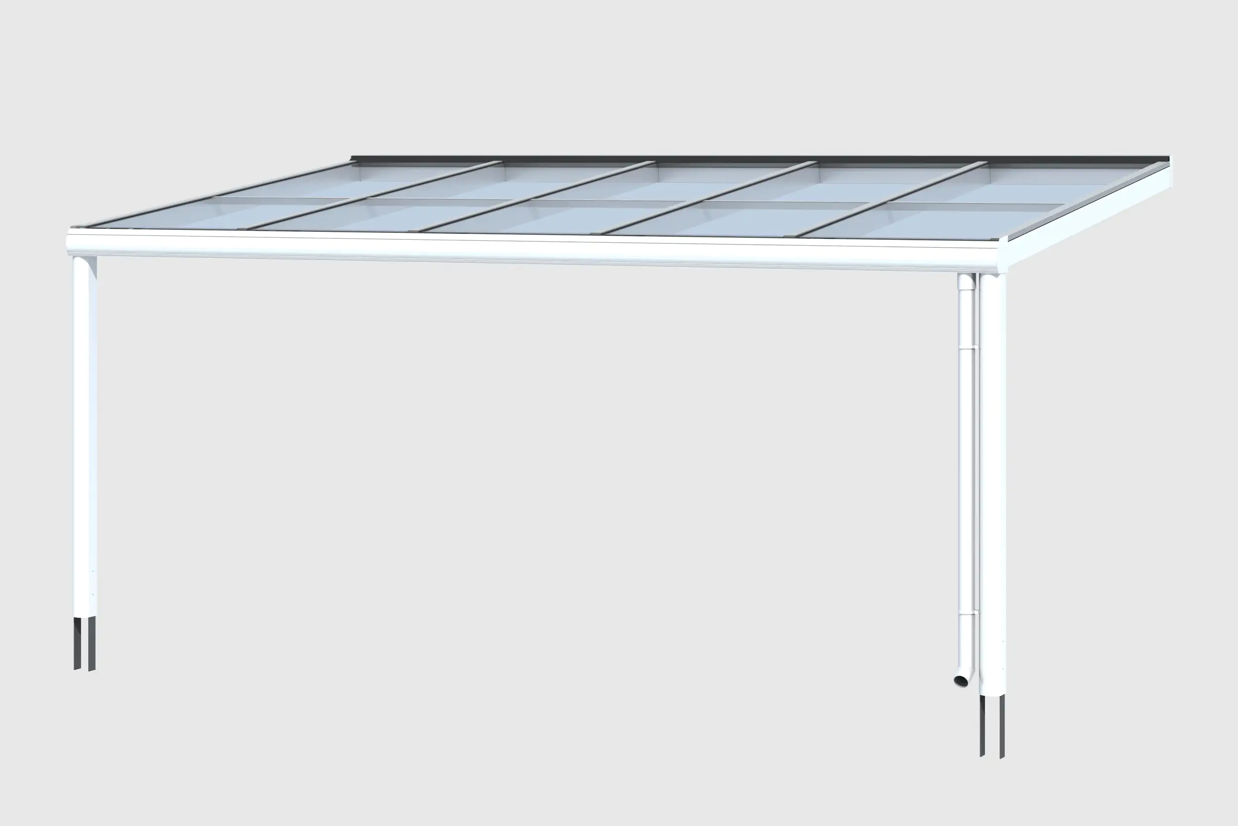 4018211224623_02 SKAN HOLZ Terrassenüberdachung Modena 541 x 357 cm Aluminium Weiß