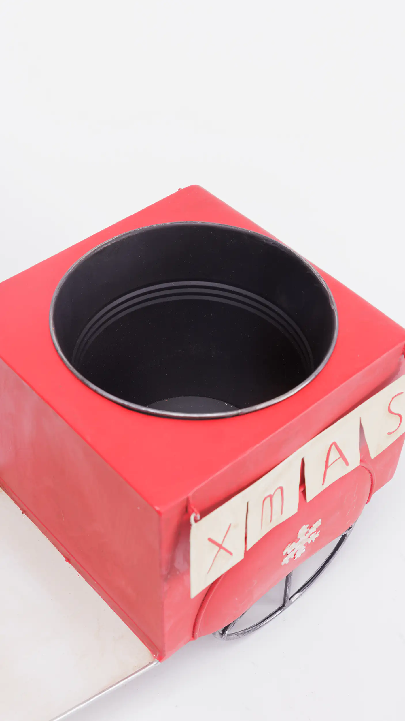 TrendLine Blumentopf Metall Roller Xmas 55 x 33 cm rot