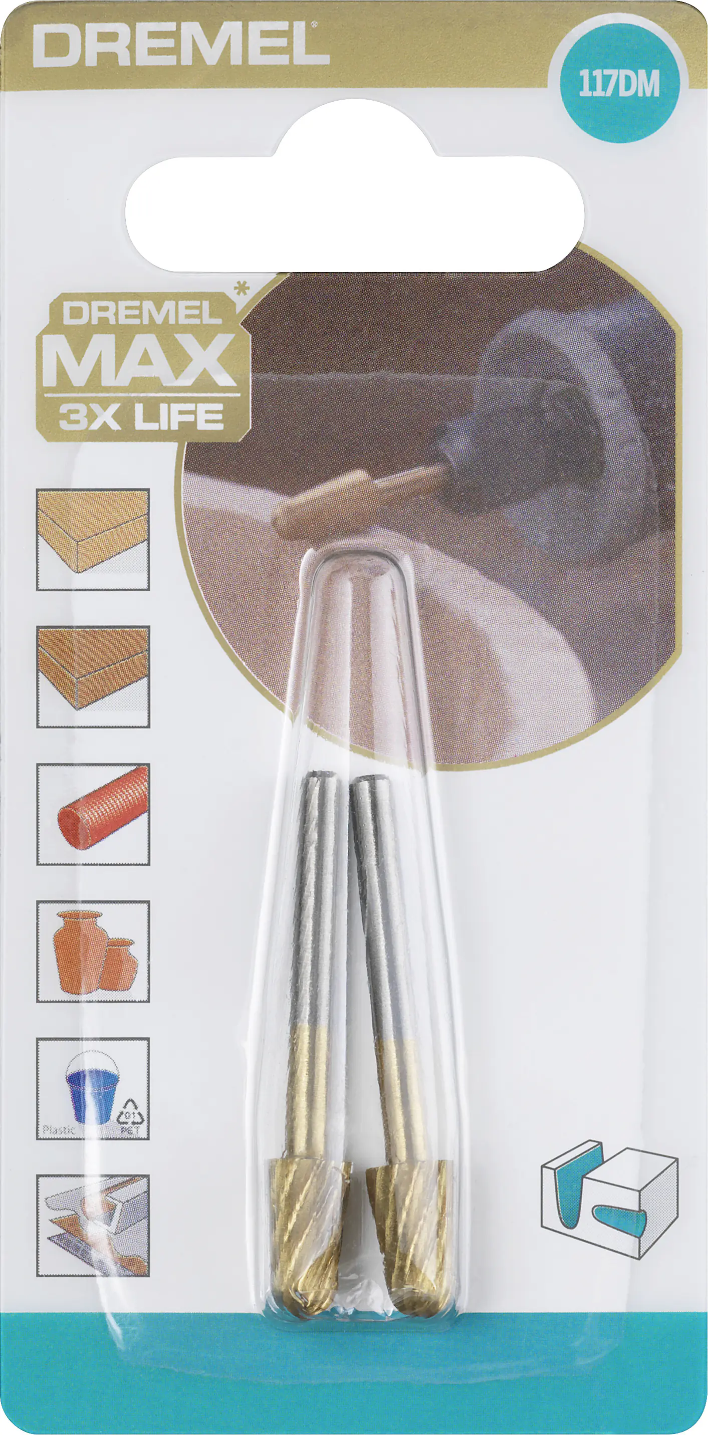 Dremel Max Hochgeschwindigkeits-Fräsmesser gekrümmt Ø 6,4 mm 117DM 2 Stück Dremel Max Hochgeschwindigkeits-Fräsmesser gekrümmt Ø 6,4 mm 117DM 2 Stück