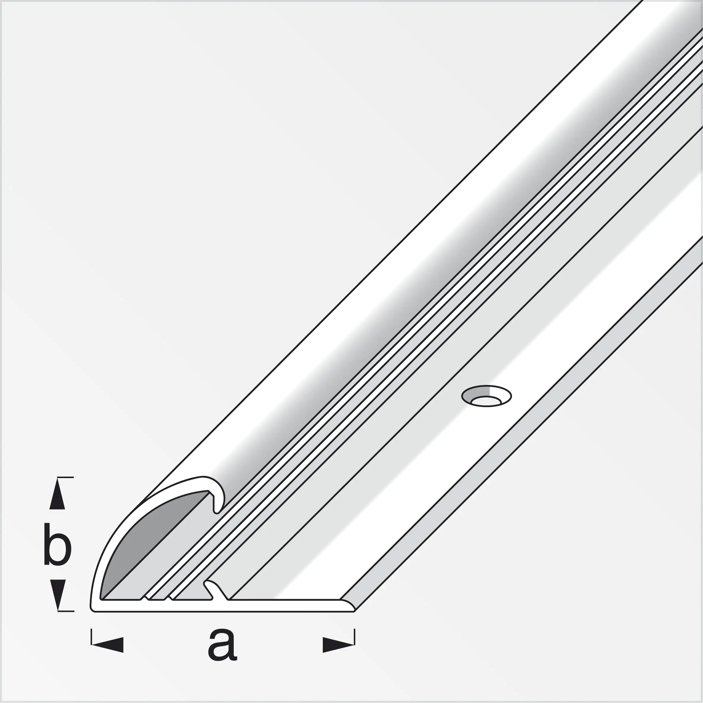 alfer Einfassprofil 2 m, 26 x 13 mm Aluminium eloxiert silber