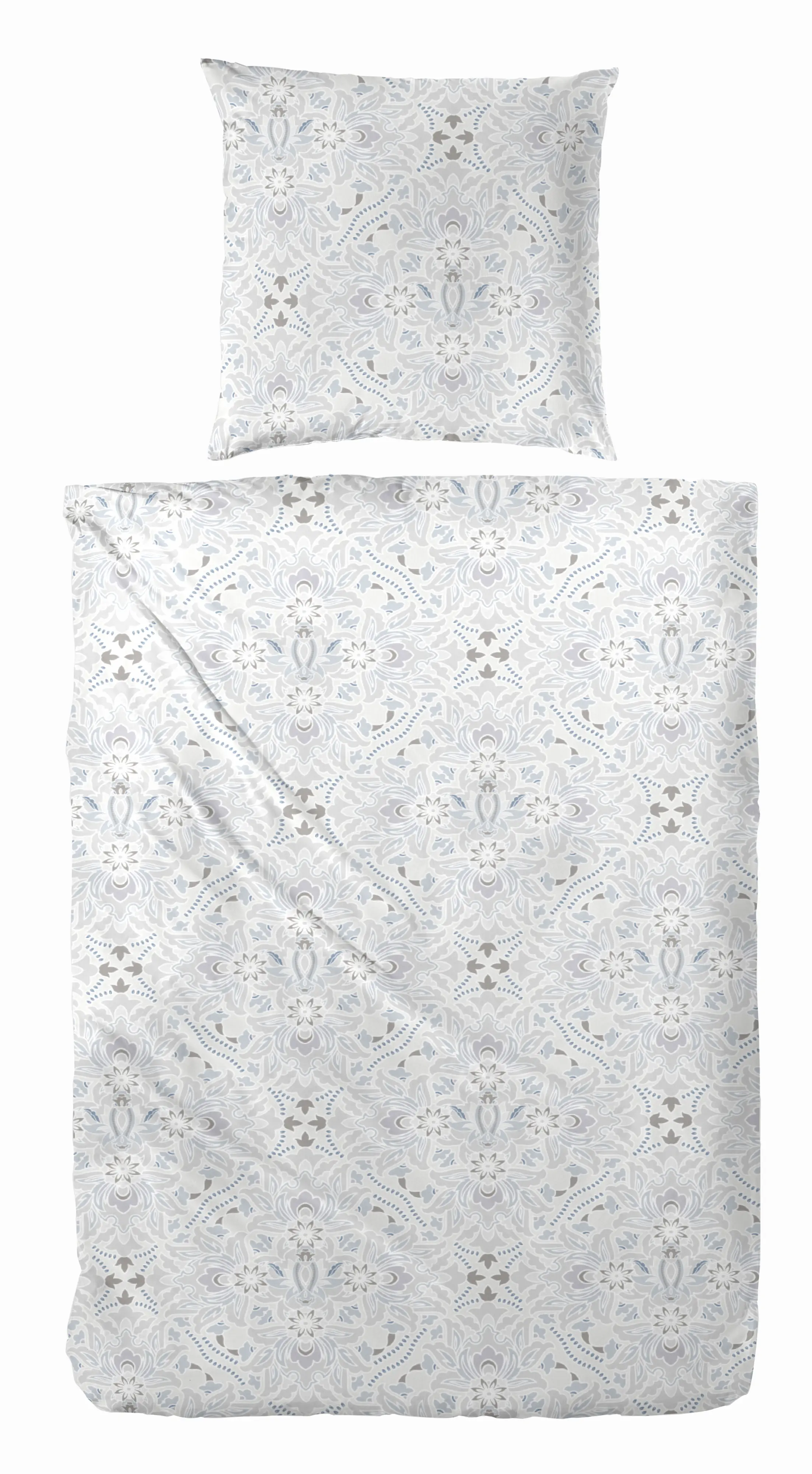 Mikrofaser Bettwäsche Muster 135 x 200 cm grau/blau