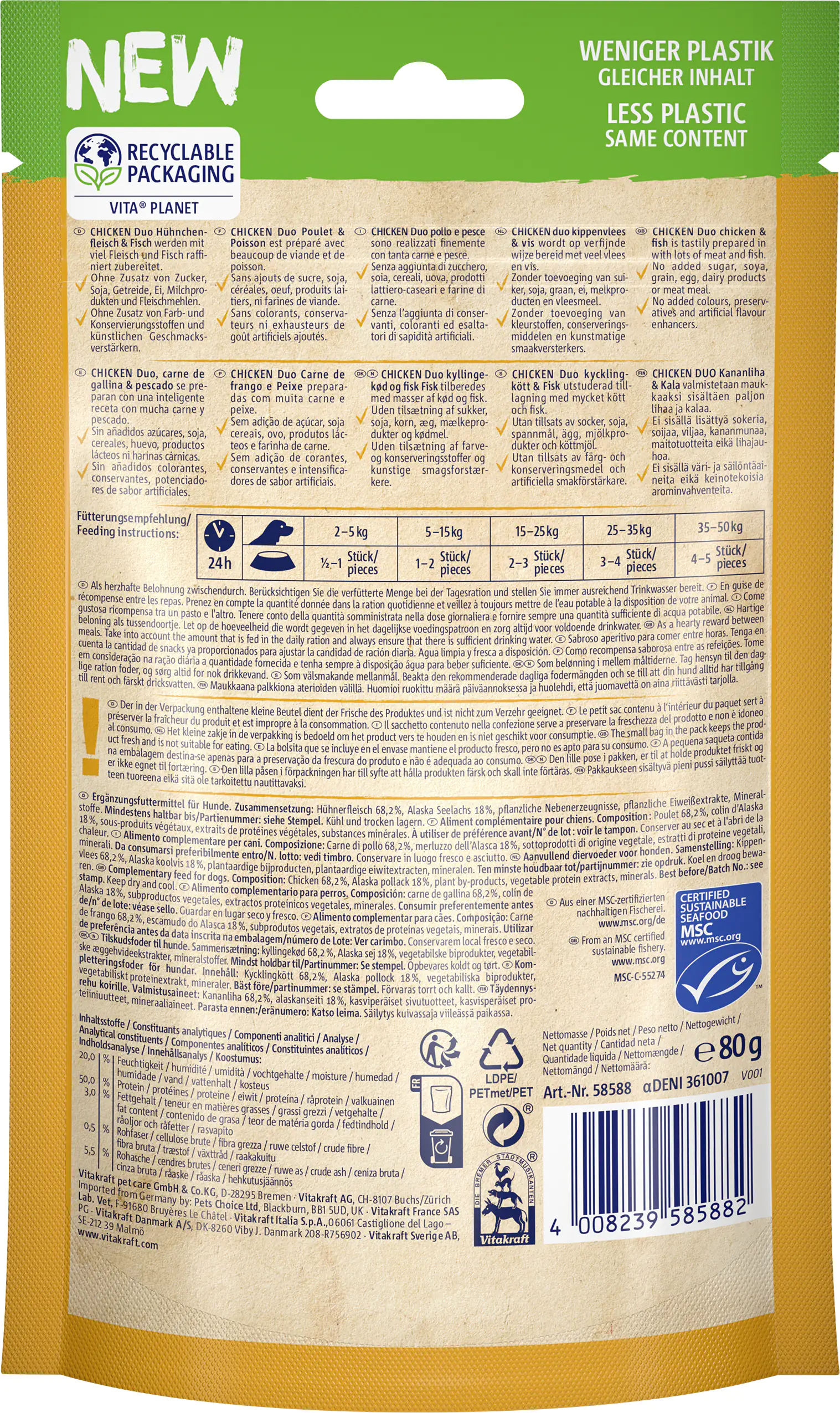 Vitakraft CHICKEN Duo® Hühnchen & Fisch MSC 80 g Vitakraft CHICKEN Duo® Hühnchen & Fisch MSC 80 g