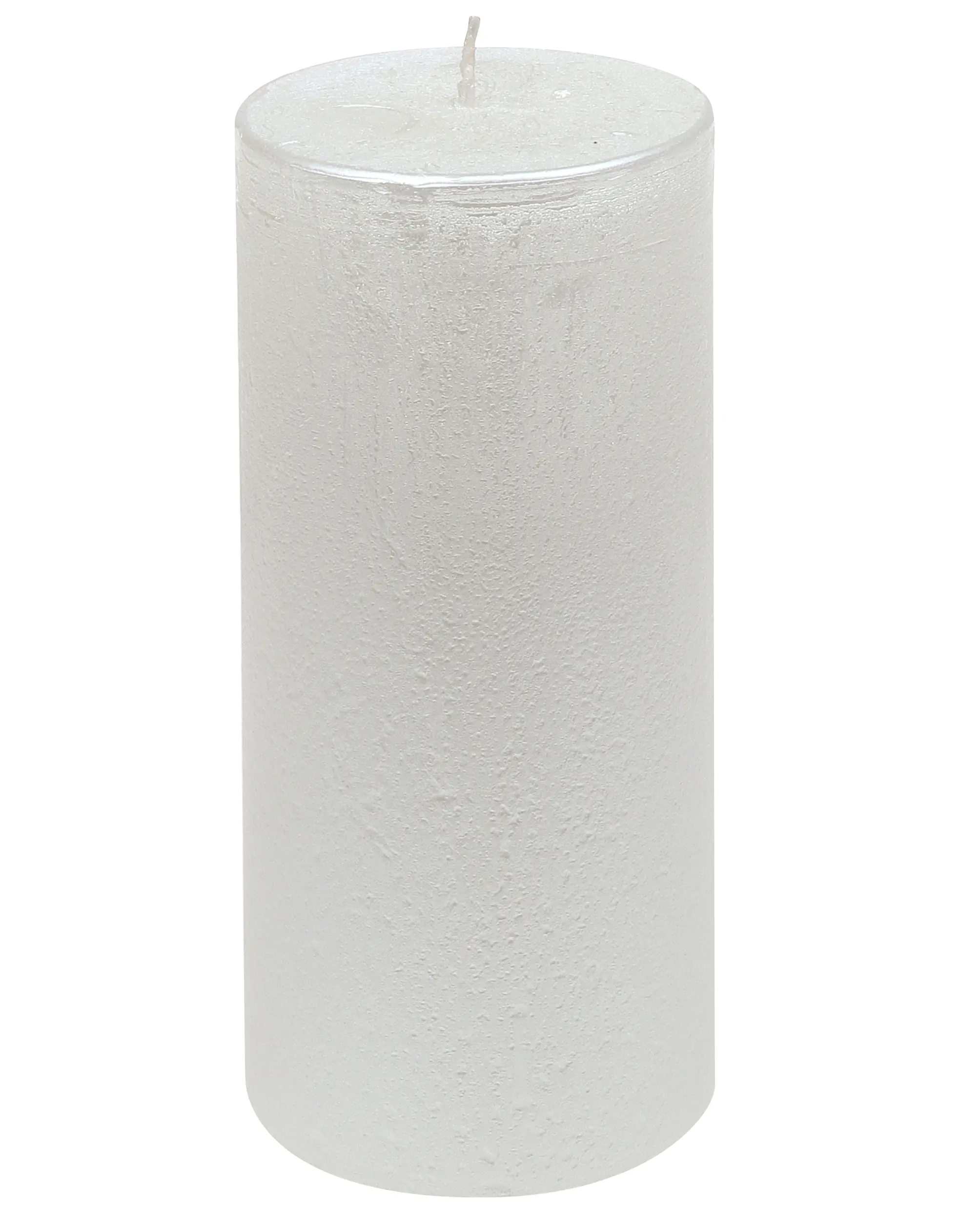 Steinhart Stumpenkerze Rustic-Glanz Ø 6,8 x 15 cm weiß 