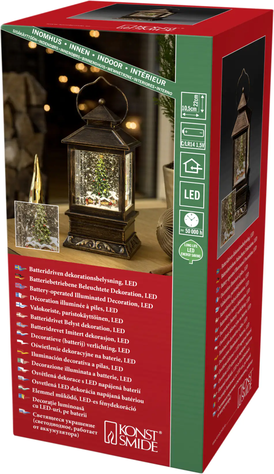 Konstsmide Schneelaterne Weihnachtsmarkt Höhe: 22 cm