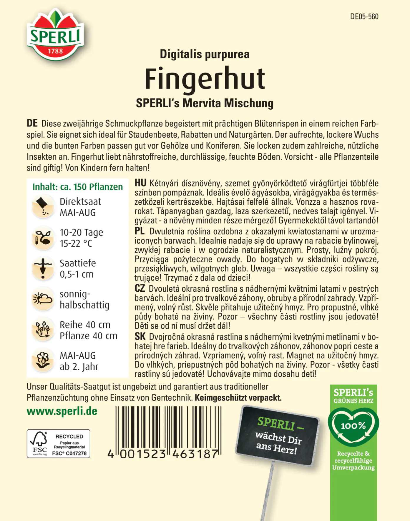 Sperli Fingerhut SPERLI's Mervita Mischung Sperli Fingerhut SPERLI's Mervita Mischung