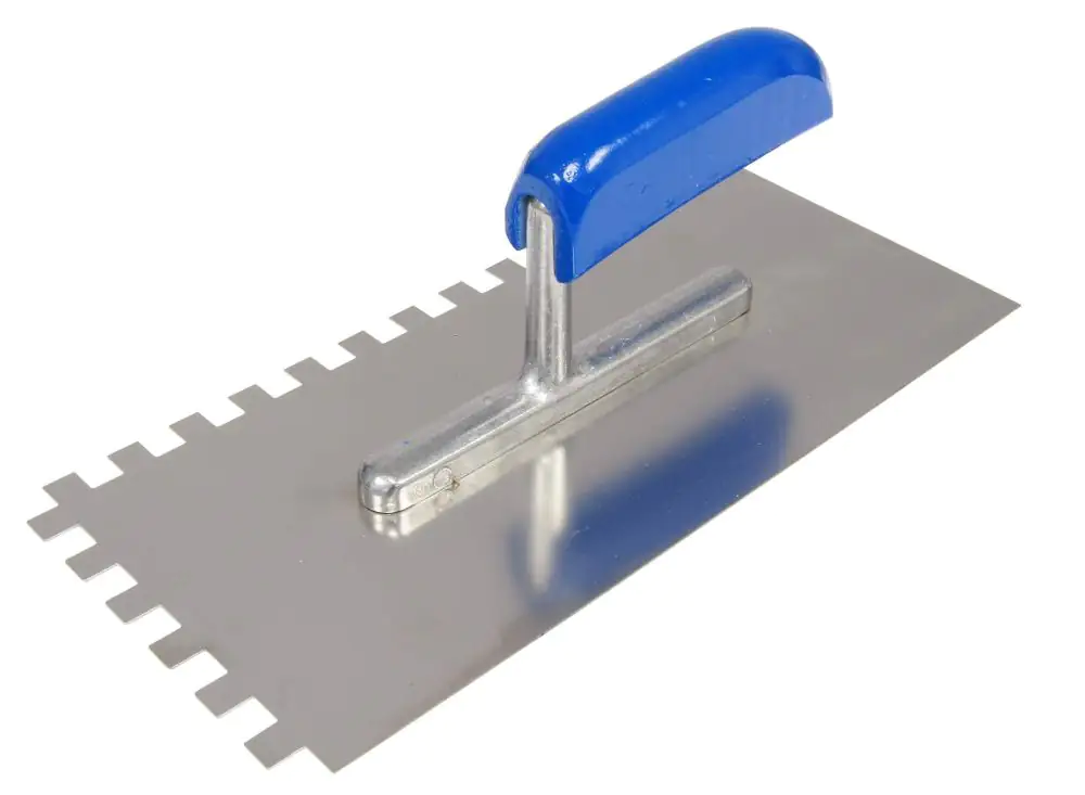 Zahnglättekelle 280 x 130 mm, Zahnung 10 x 10 mm rostfrei