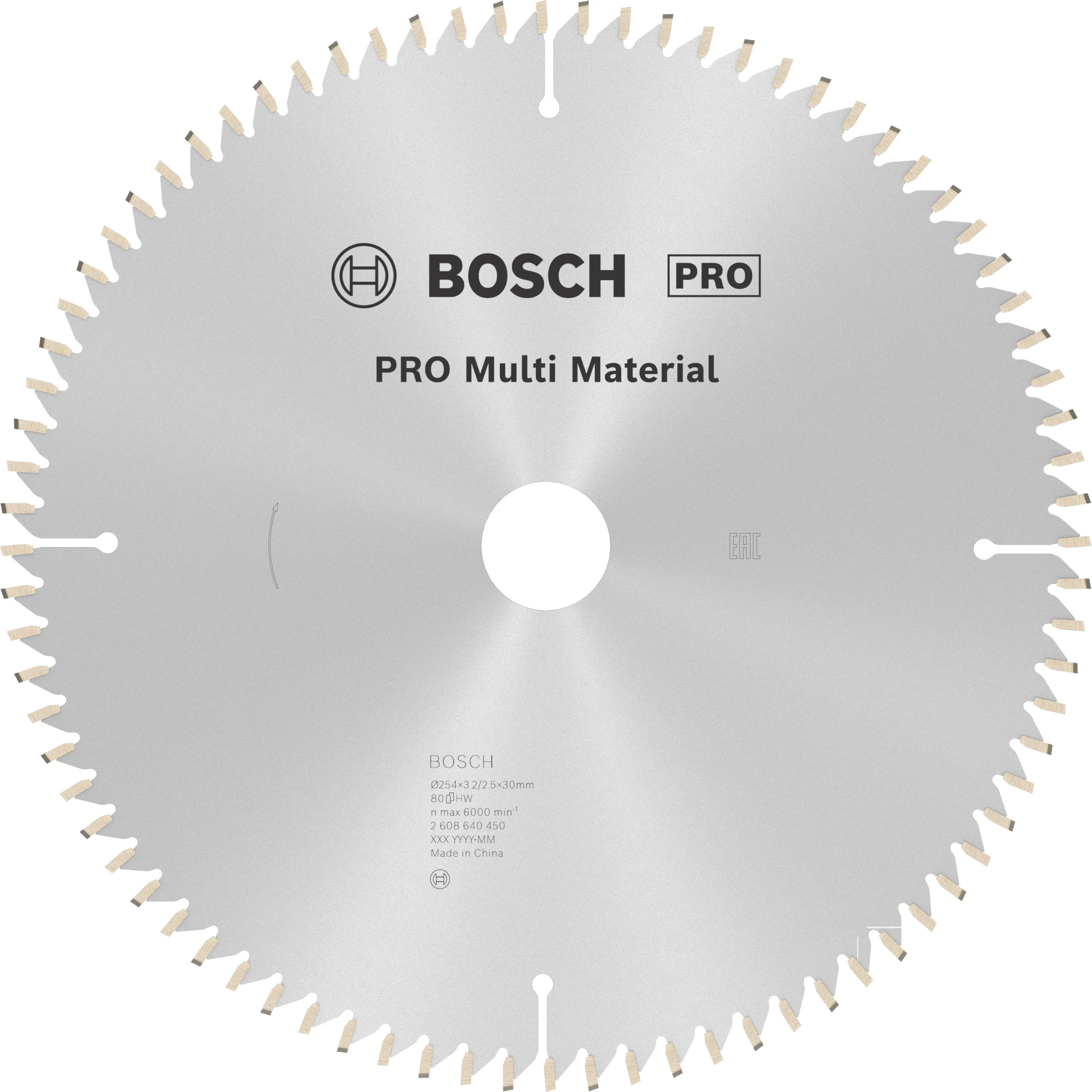 Bosch PRO Multi-Material Kreissägeblatt 254 x 3,2 x 30 mm T80 Bosch PRO Multi-Material Kreissägeblatt 254 x 3,2 x 30 mm T80