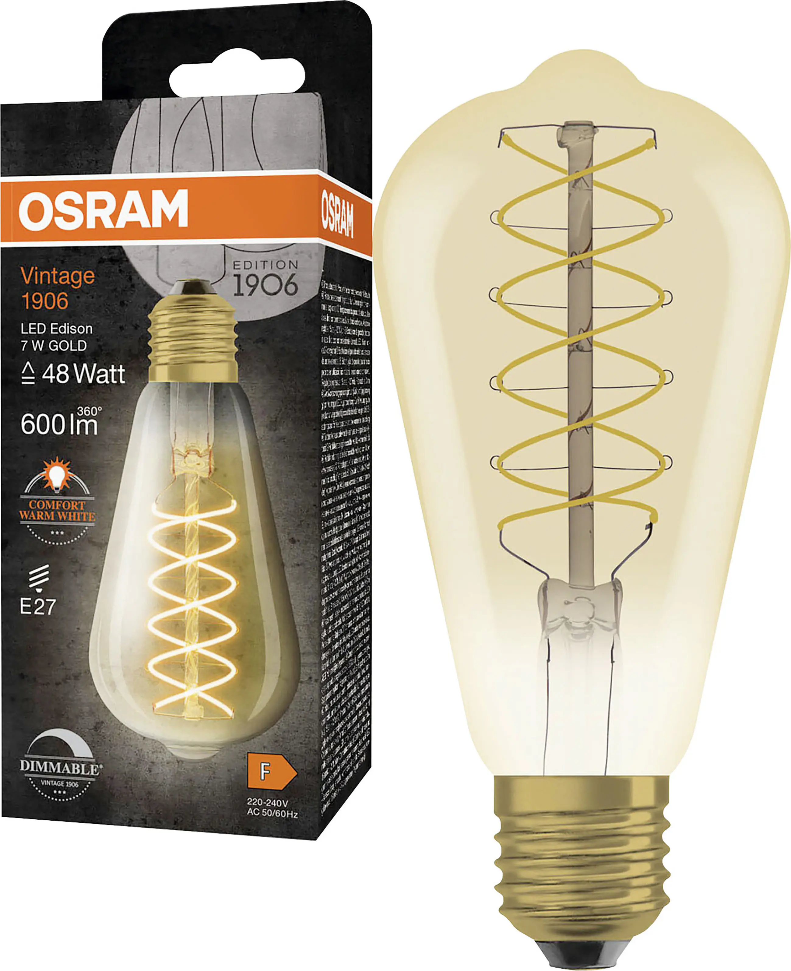Osram LED Leuchtmittel Edison E27 7 W warmweiß amber