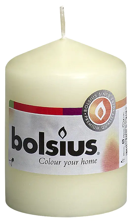 Bolsius Stumpenkerze elfenbein, Höhe 8 cm, Ø 5,8 cm