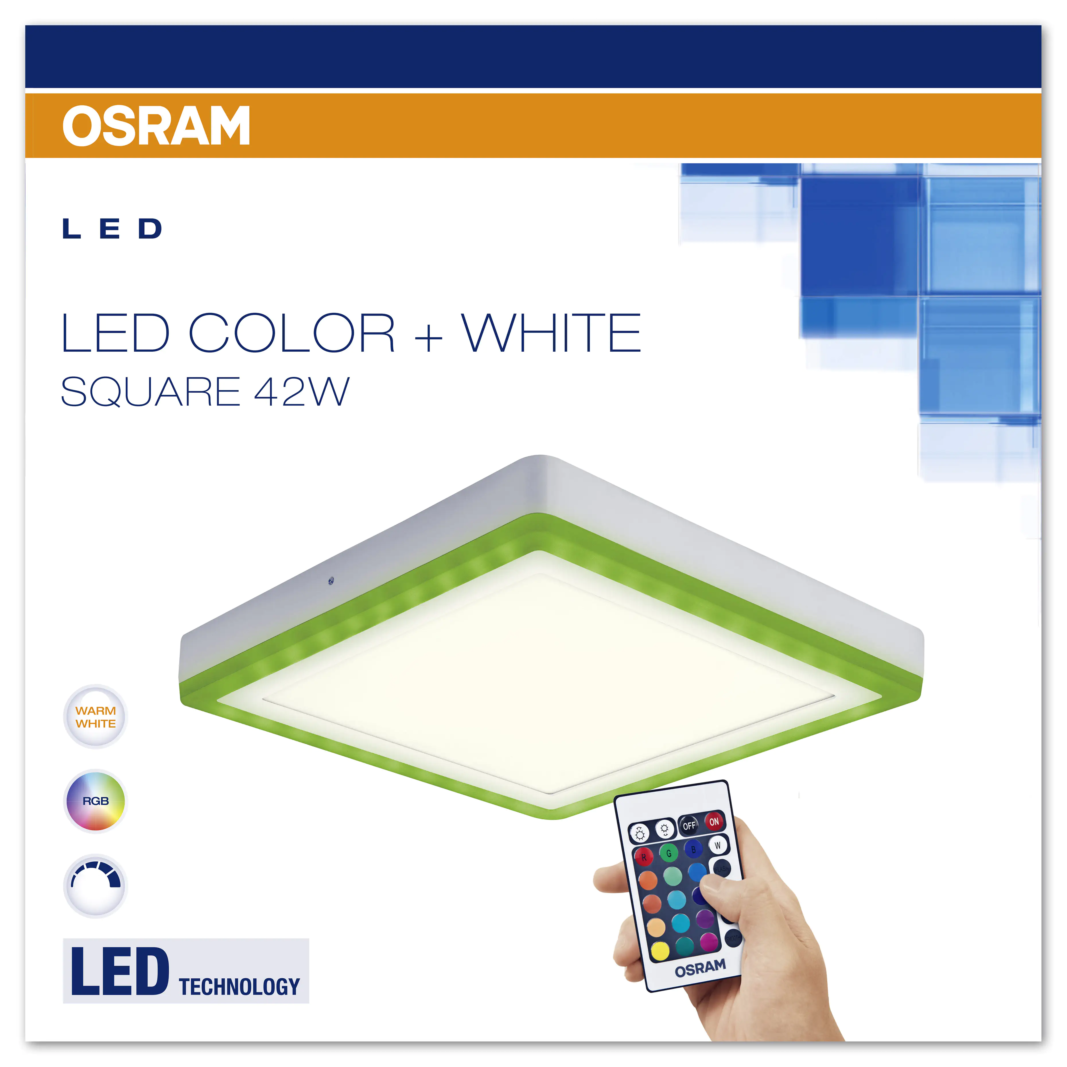 Osram LED Panel Color + White weiß 40 cm eckig 40 Watt