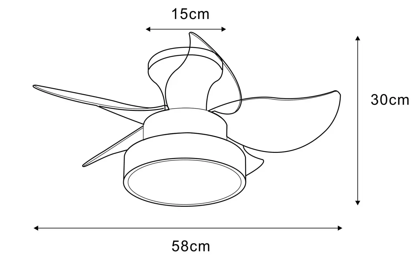Globo Deckenventilator Kari Ø 58 cm 22 W schwarz matt CCT