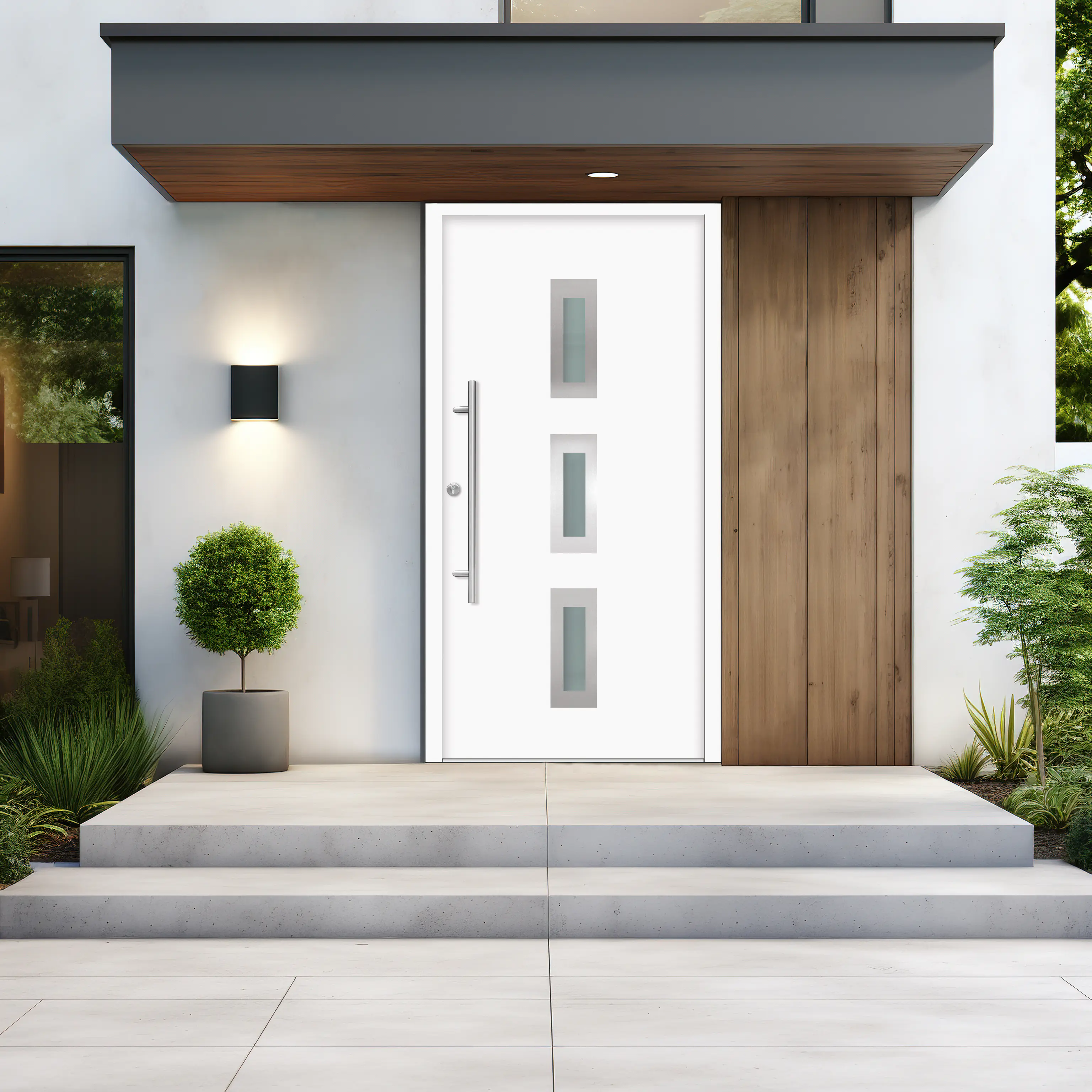 Splendoor Haustür Passivedoor Premium B02 Weiß DIN Links 100 x 210 cm