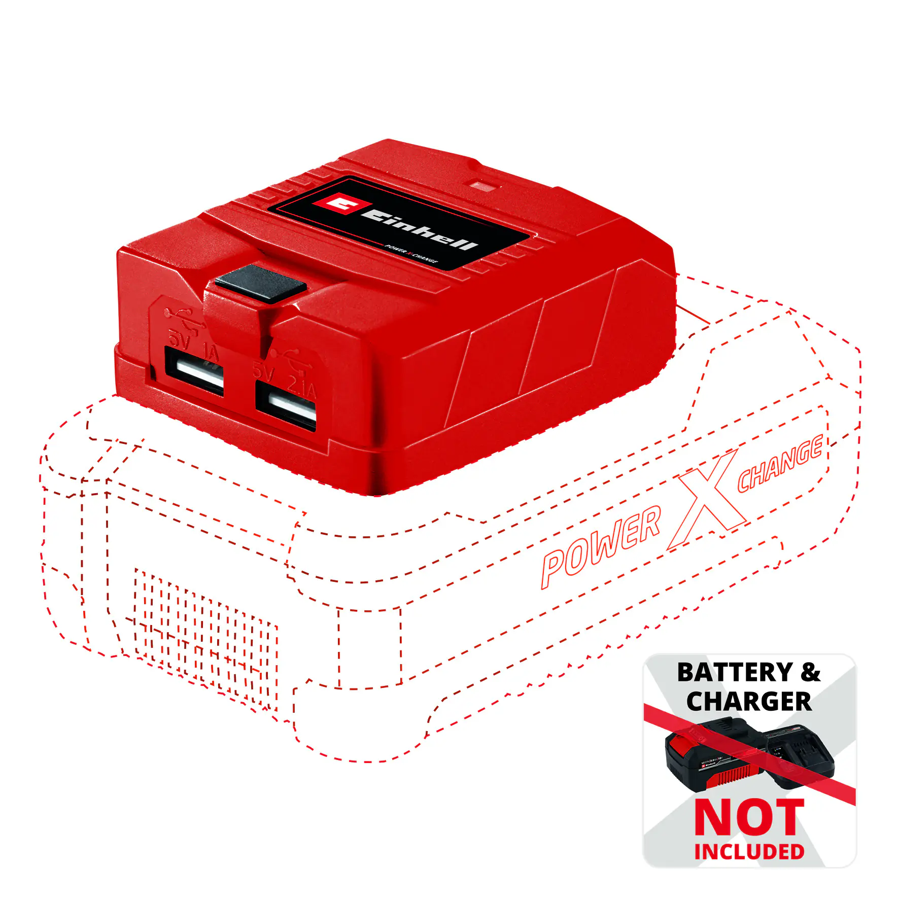 Einhell USB-Akku-Adapter TC-CP 18 Li USB Solo 18 V Einhell USB-Akku-Adapter TC-CP 18 Li USB Solo 18 V