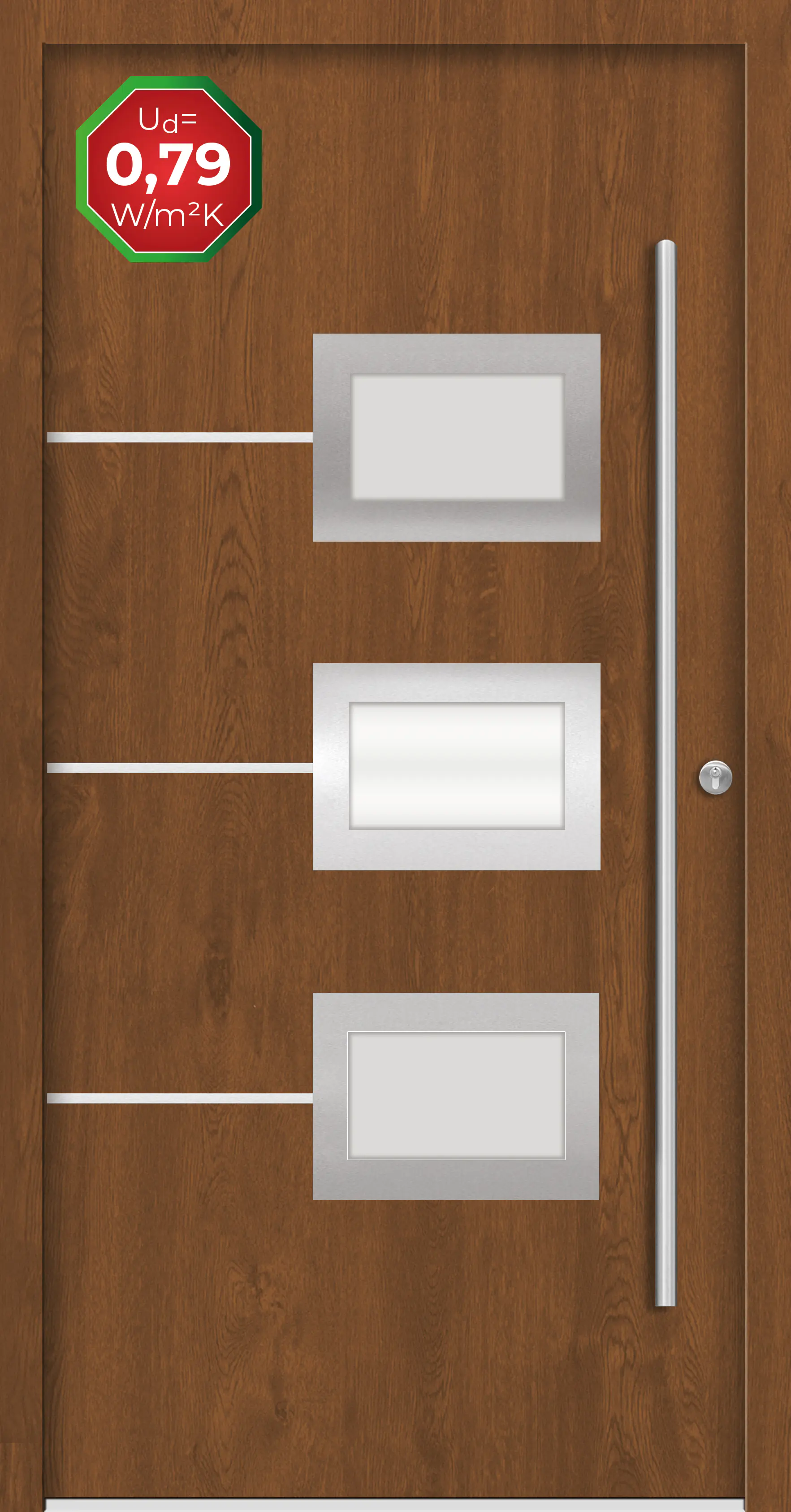 Splendoor Haustür Passivedoor Premium B03 Golden Oak DIN Rechts 100 x 210 cm
