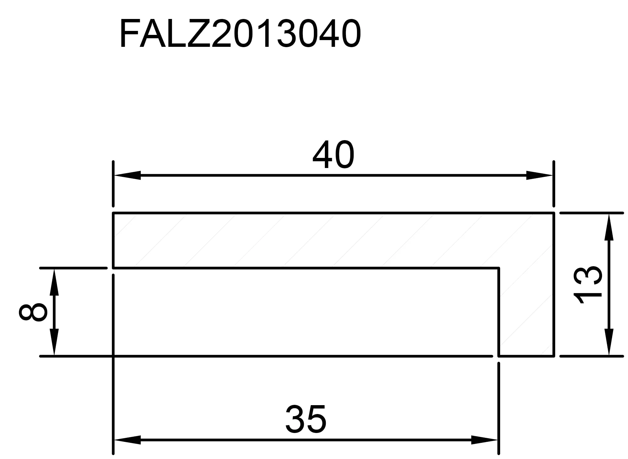 FN Neuhofer Falzleiste 95 cm 40 x 13 mm Buche