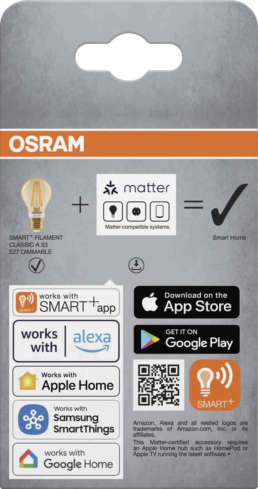 Osram SMART+ Matter Leuchtmittel E27 Classic 6W Gold dimmbar warmweiß