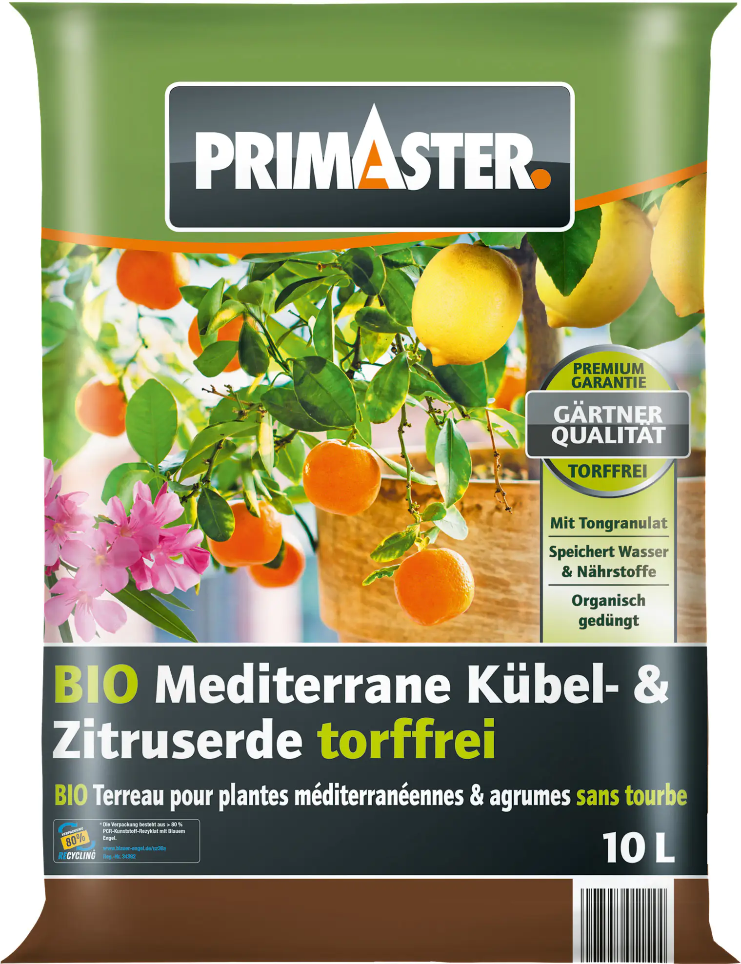 Primaster Bio Mediterrane Kübel- & Zitruserde torffrei 10 L Primaster Bio Mediterrane Kübel- & Zitruserde torffrei 10 L