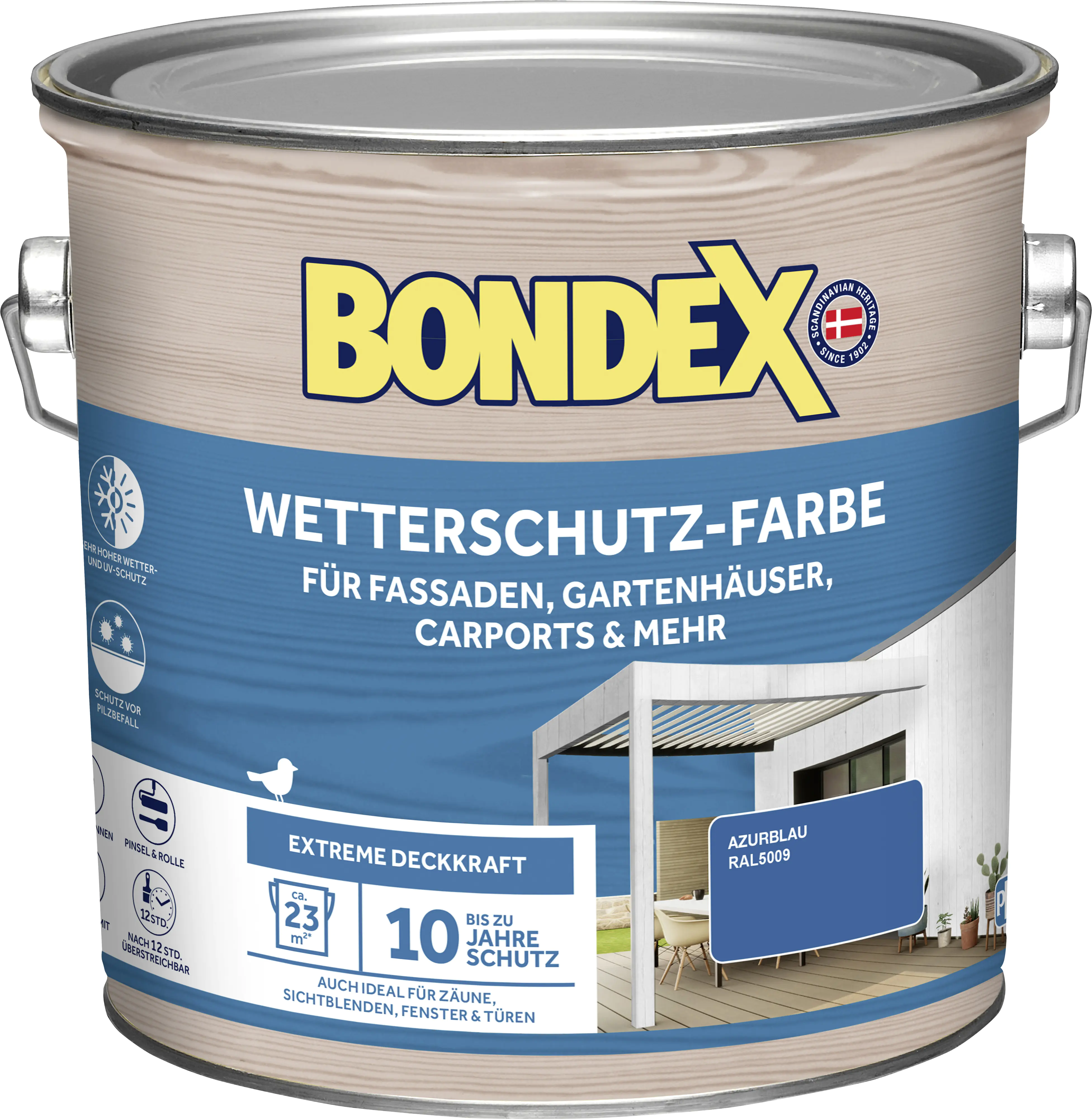 Bondex Wetterschutzfarbe 2,5 L azurblau  Bondex Wetterschutzfarbe 2,5 L azurblau
