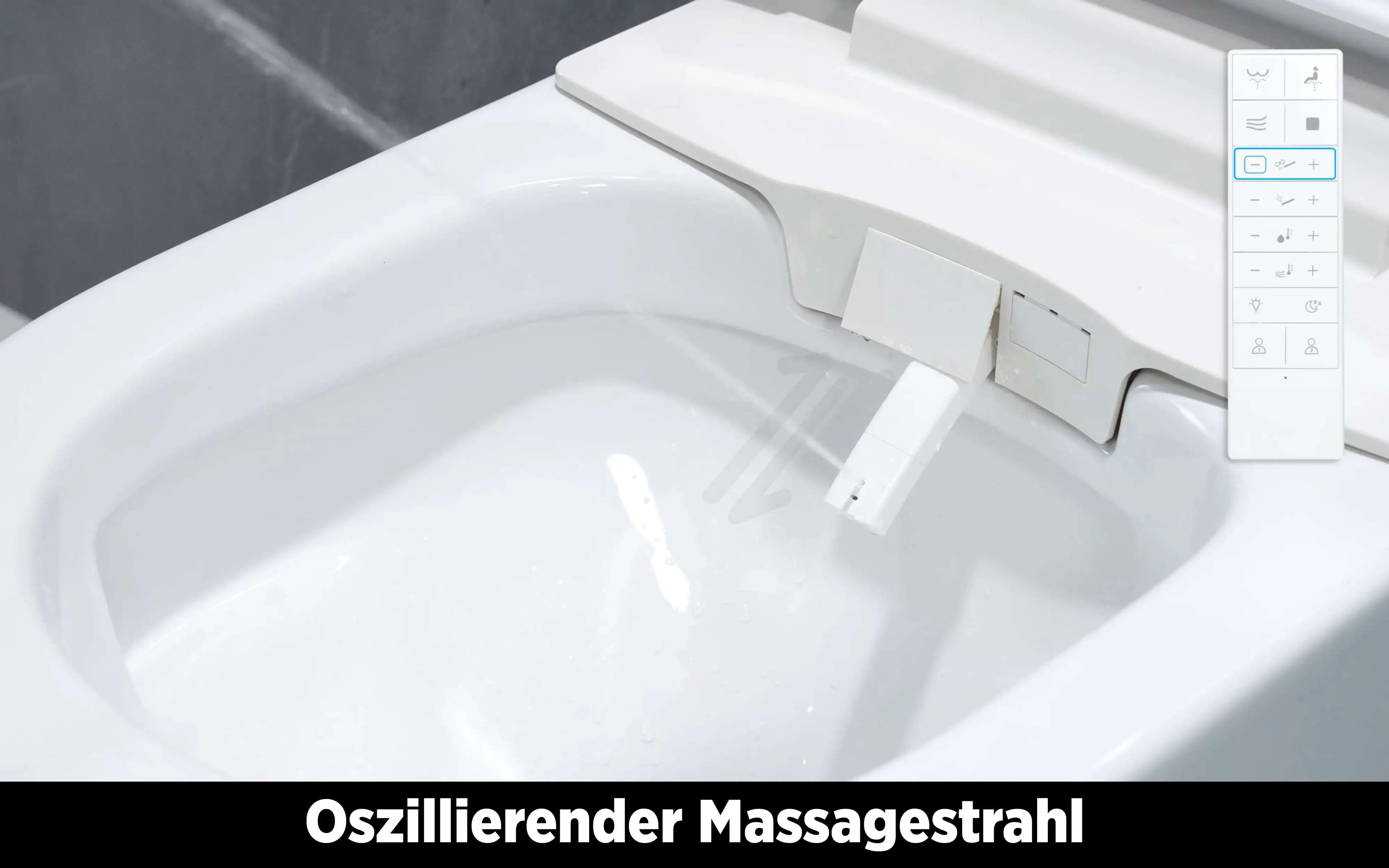 Adoomo Wand Dusch-WC spülrandlos Tiefspüler weiß inkl. WC Sitz