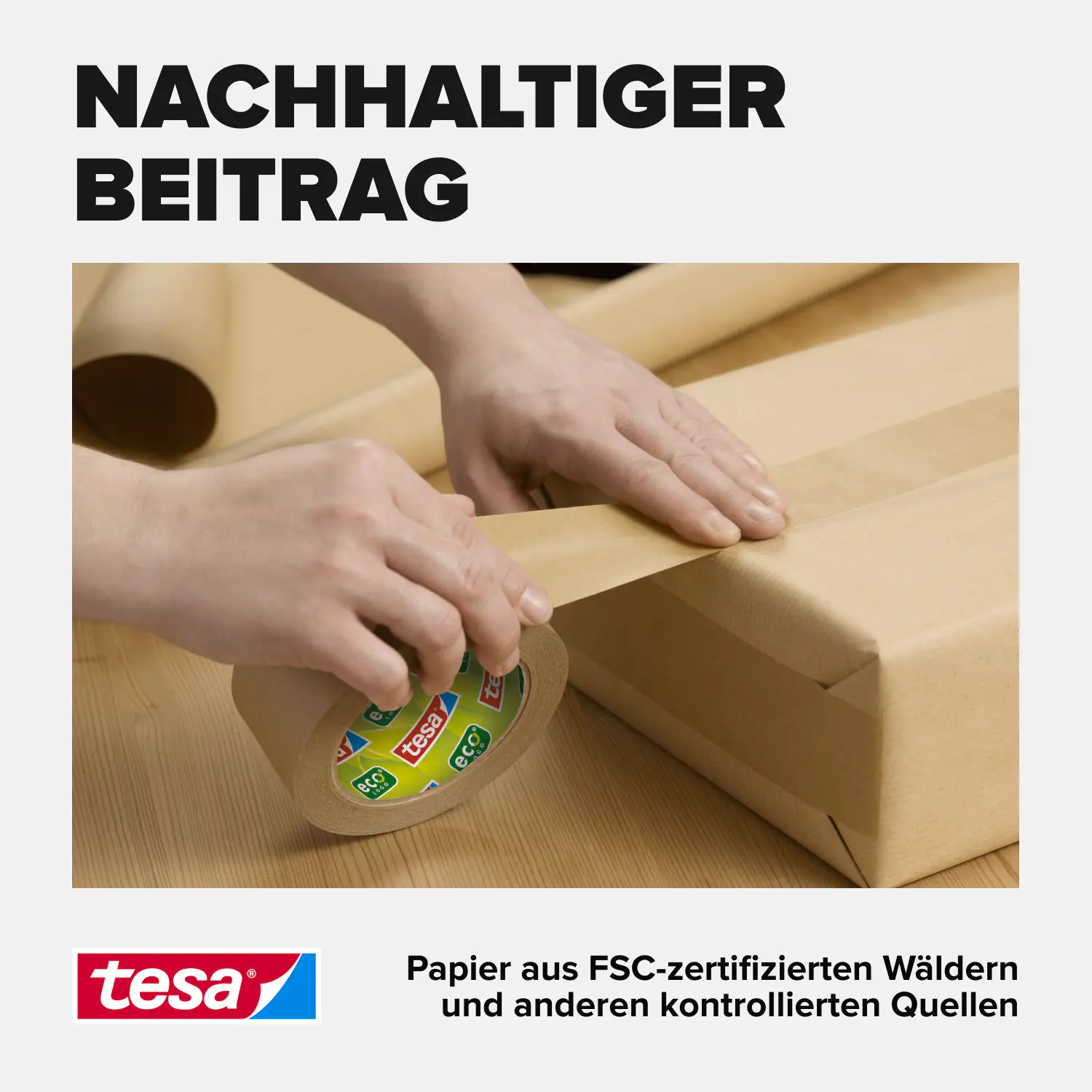 tesapack Packband Papier Standard ecoLogo 50 m x 50 mm