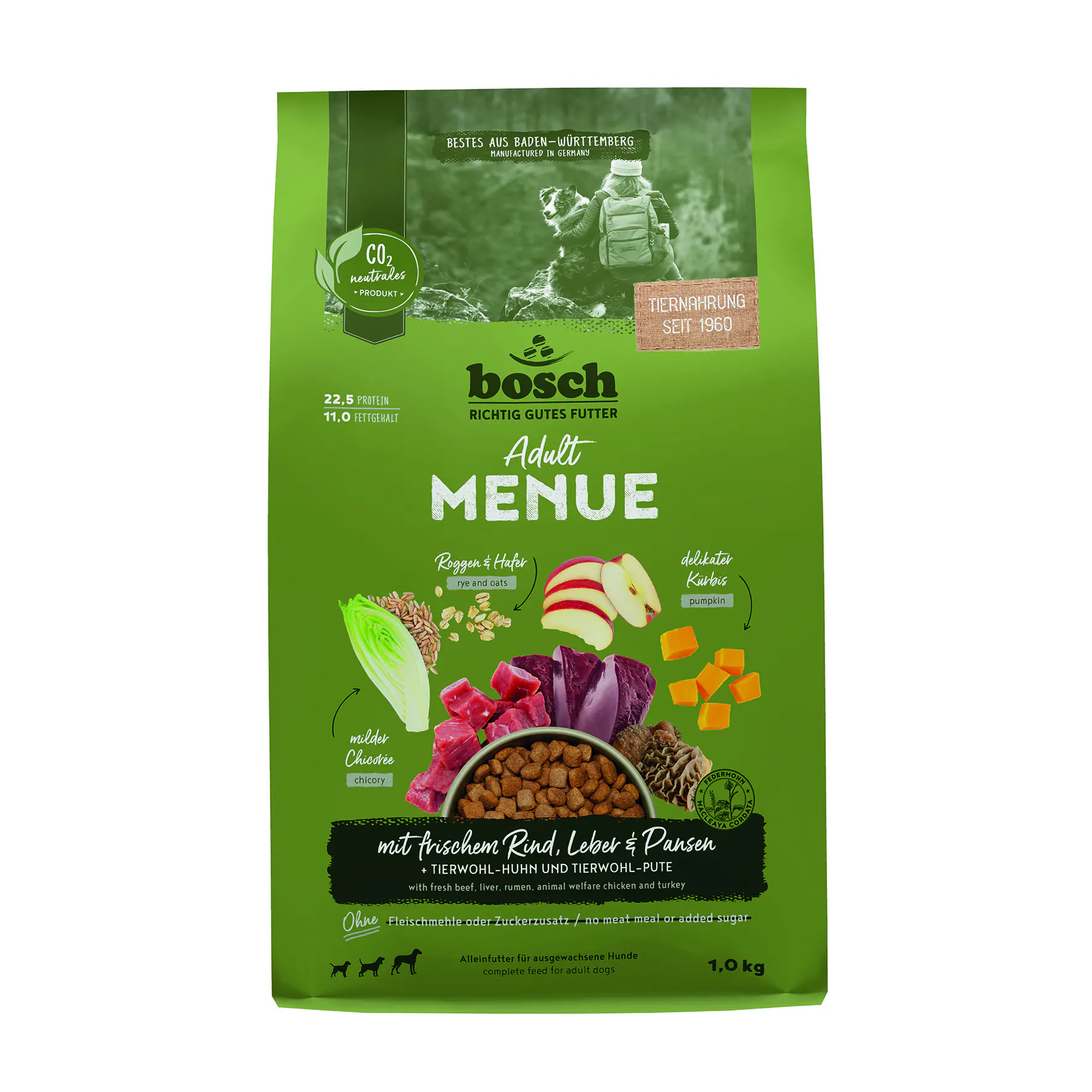 Bosch Hundetrockenfutter Adult Menue 1 kg Rind 