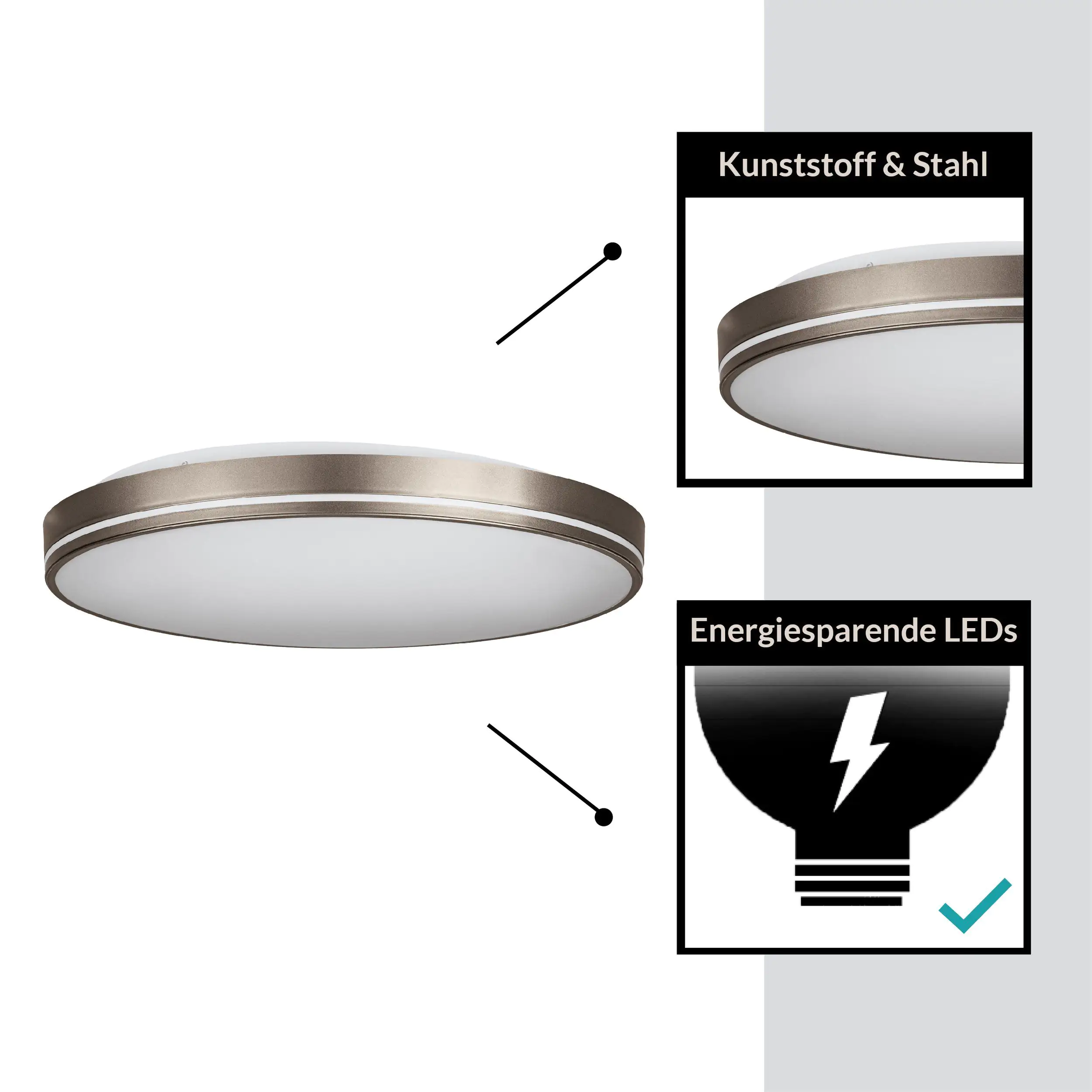 Eglo LED Deckenleuchte Orotava mokka Ø 39,5 cm