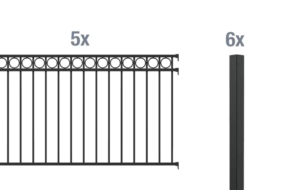 Alberts Komplettset Zaun Circle 10 m 100 cm matt schwarz zE