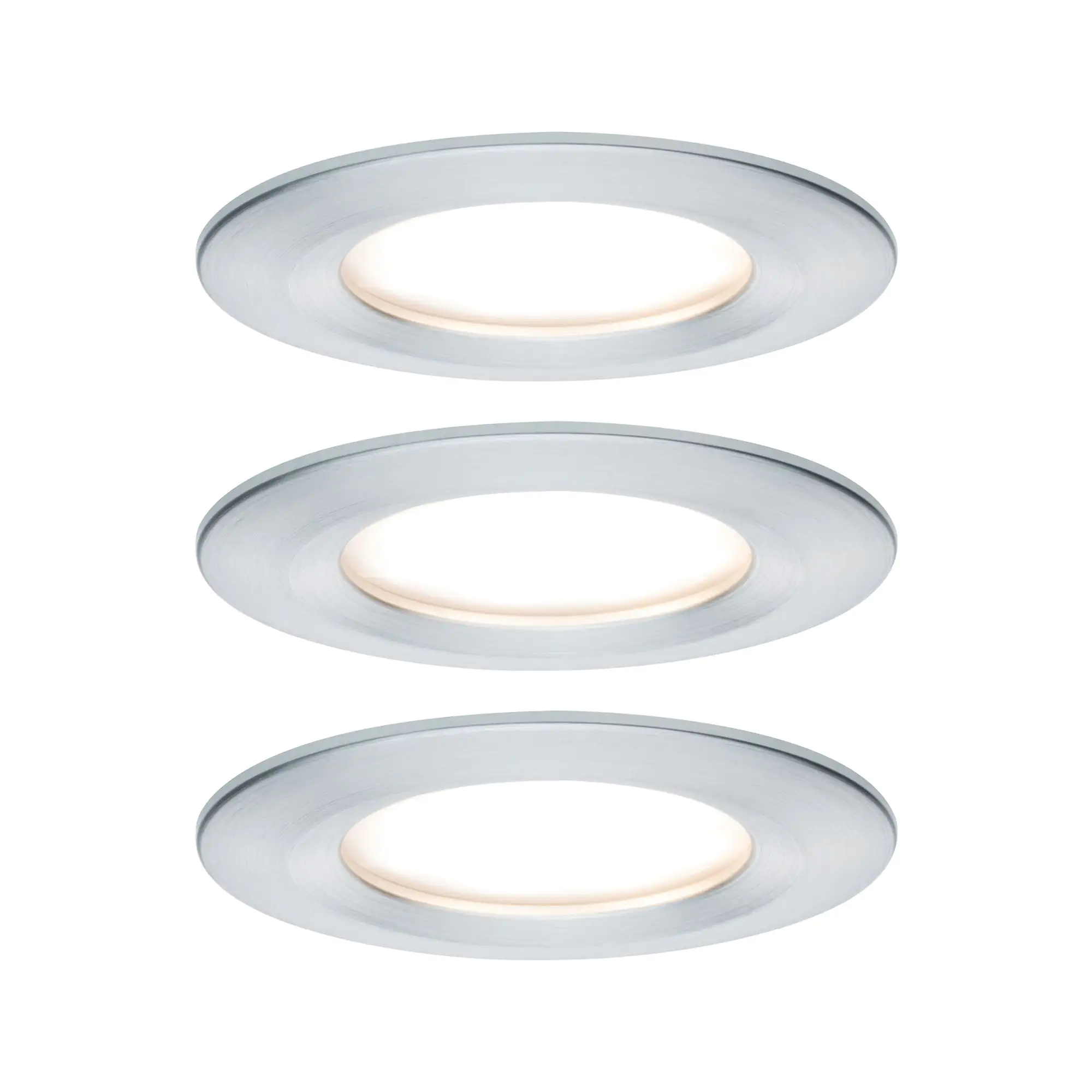 Paulmann LED Einbauleuchte Nova Coin 3er Set alu Ø 7,8 cm starr warmweiß