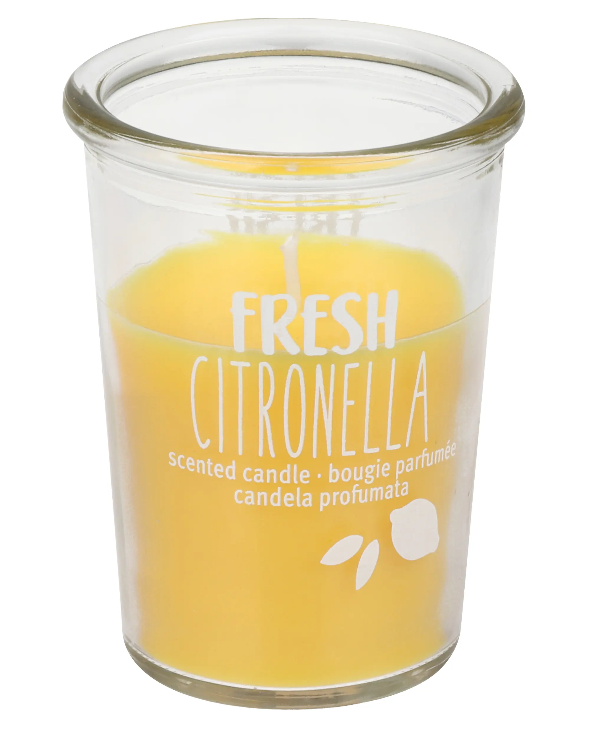 Steinhart Duftkerze im Glas Citronella Ø 6,8 x 8,9 cm gelb